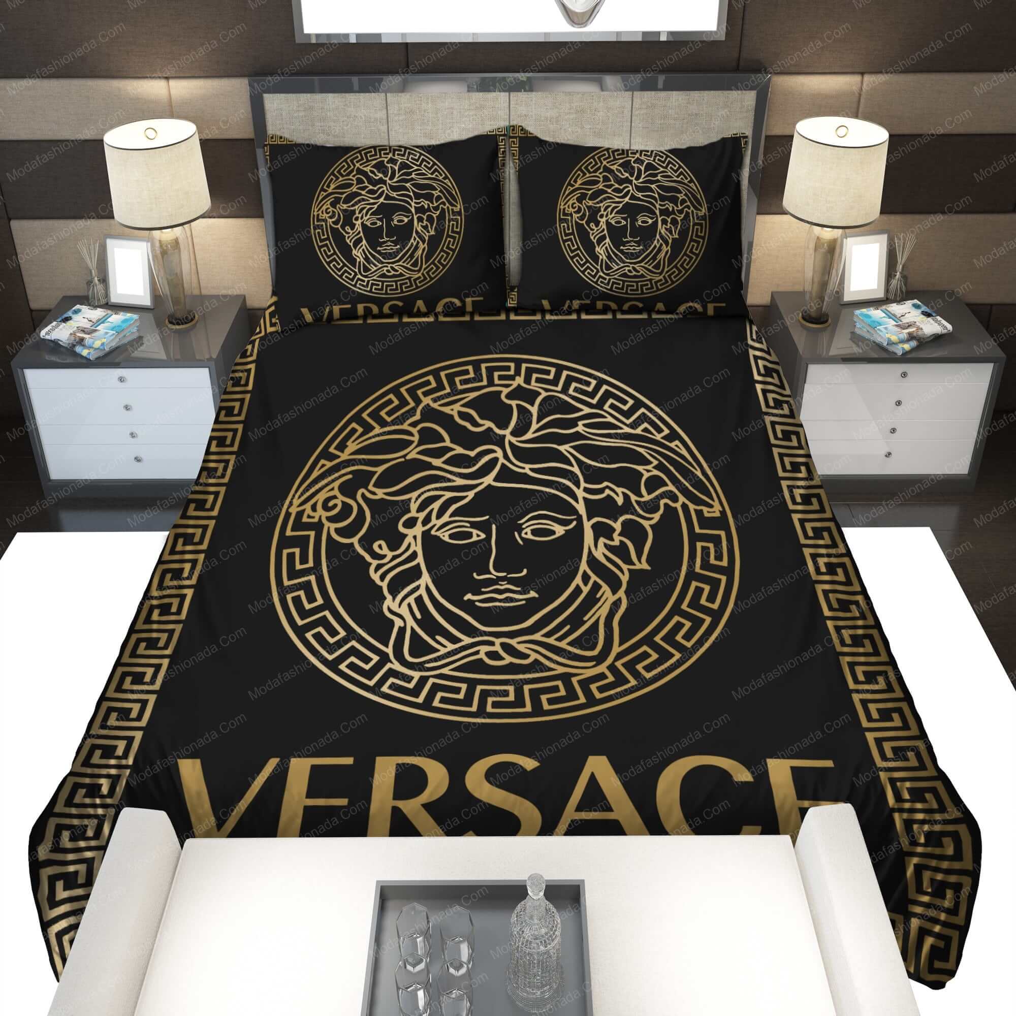 Black And Gold Versace Brands 1 Bedding Set Black And Gold Versace Brands 1 Bedding Set
