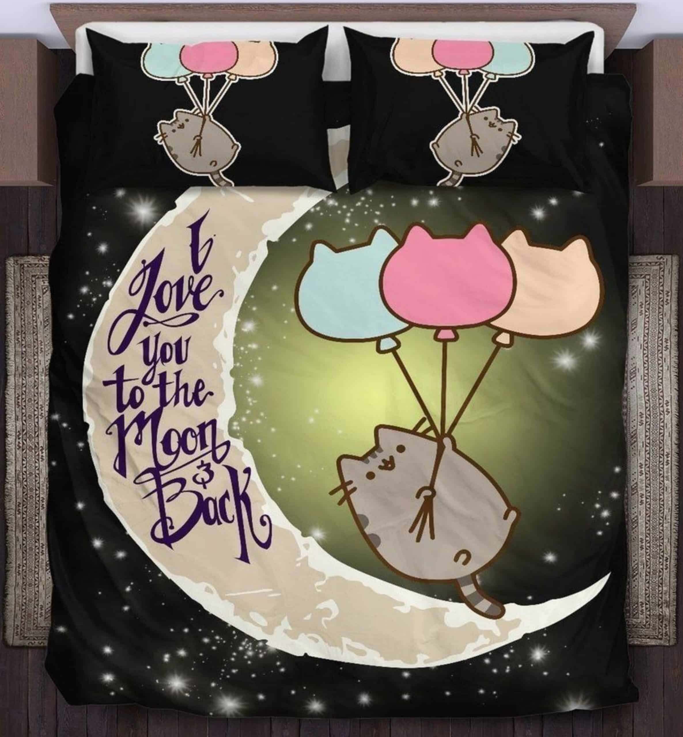 I Love You To The Moon And Back Pusheen The Cat Animal 157 Bedding Set – Duvet Cover – 3D New Luxury – Twin Full Queen King Size Comforter Cover