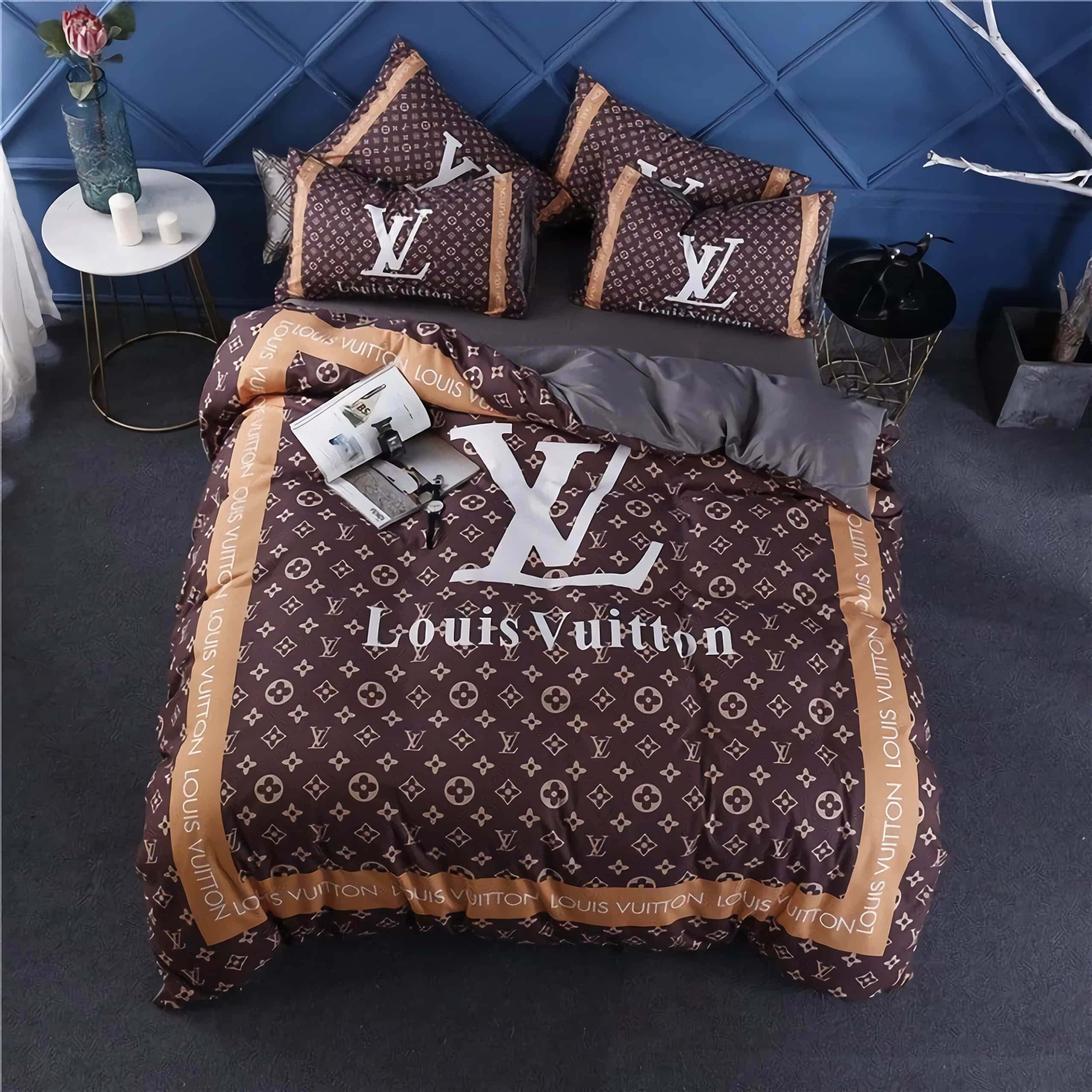 Louis Vuitton Luxury Brands 25 Bedding Set Louis Vuitton Luxury Brands 25 Bedding Set – Duvet Cover – 3D New Luxury – Twin Full Queen King Size Comforter Cover