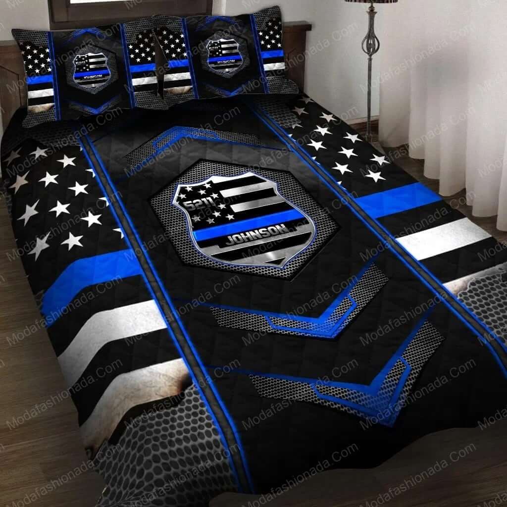 Police Badge Custom Name And Number Job 1 Bedding Set – Duvet Cover – 3D New Luxury – Twin Full Queen King Size Comforter Cover