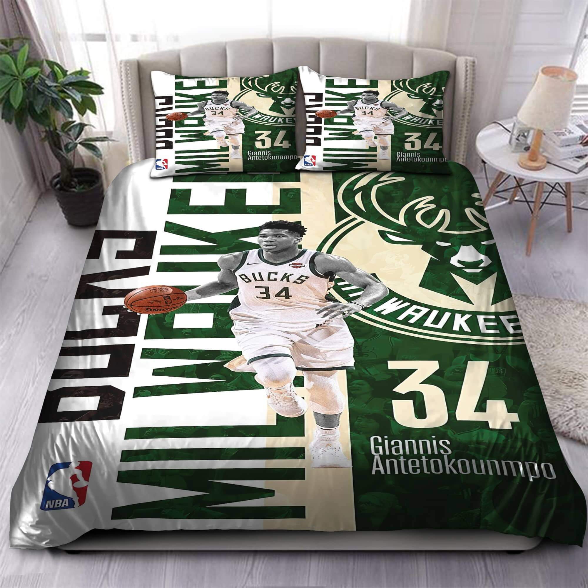 Giannis Antetokounmpo Milwaukee Bucks NBA 16 Bedding Sets