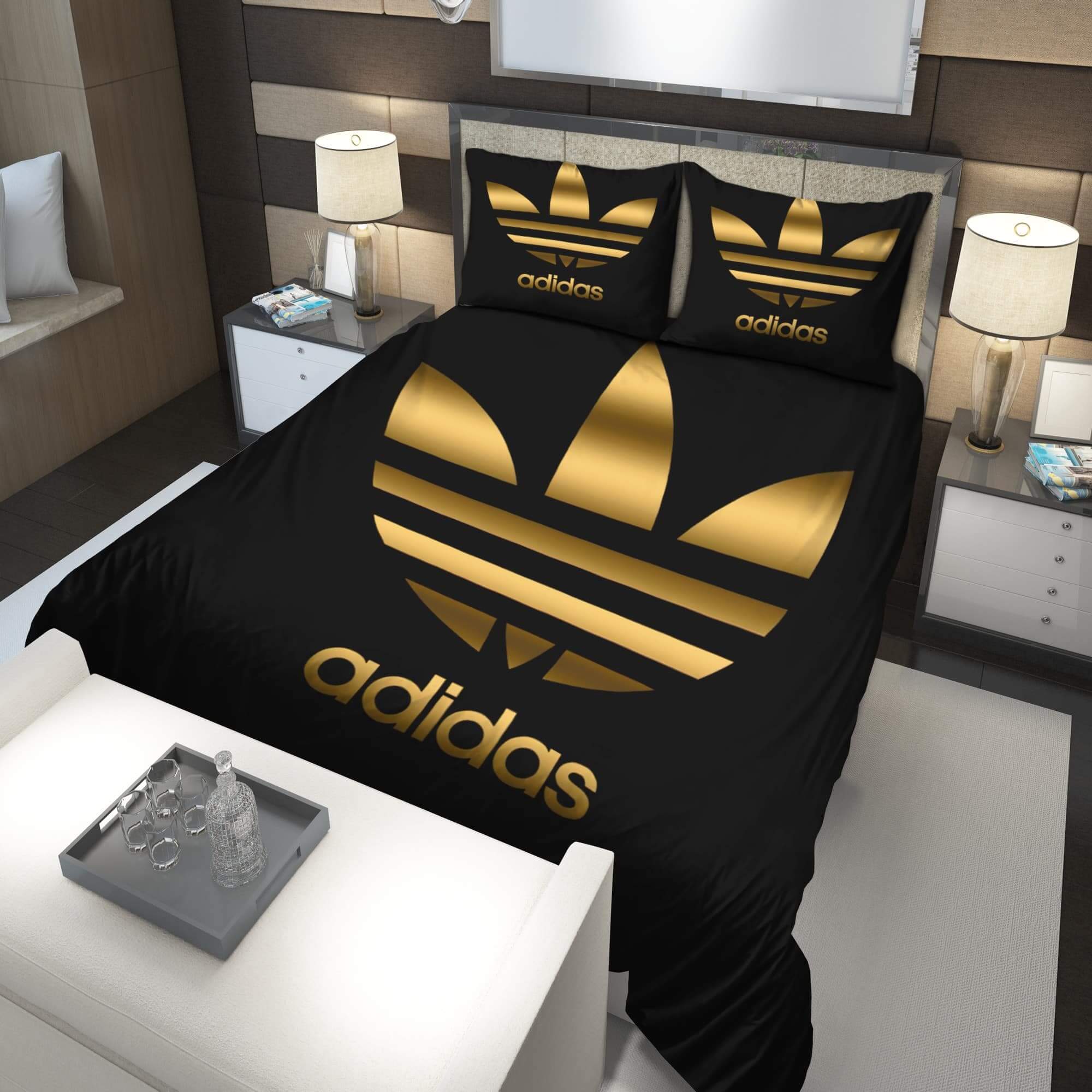 Gold Adidas Logo Bedding Set Gold Adidas Logo Bedding Set