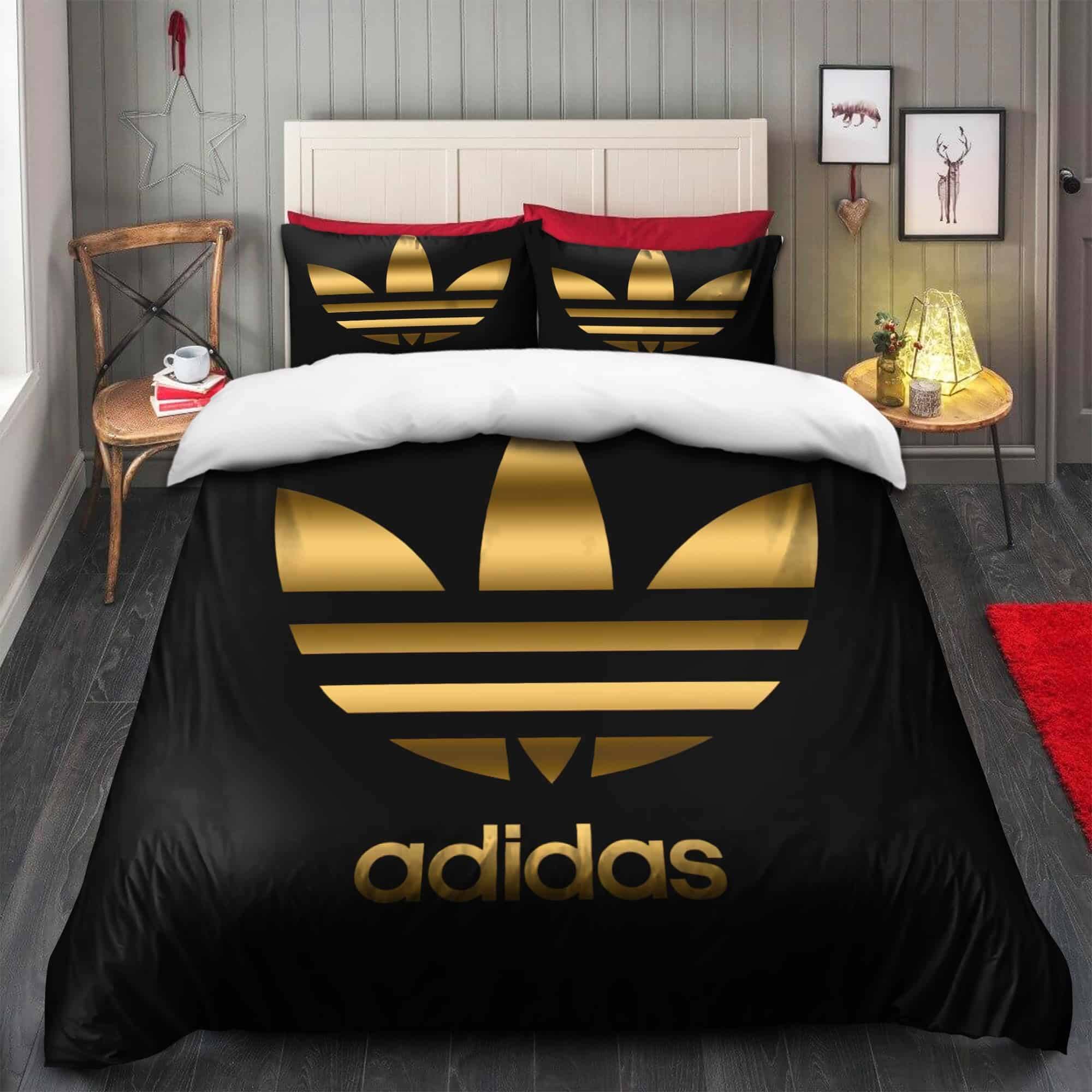 Gold Adidas Logo Bedding Set Gold Adidas Logo Bedding Set