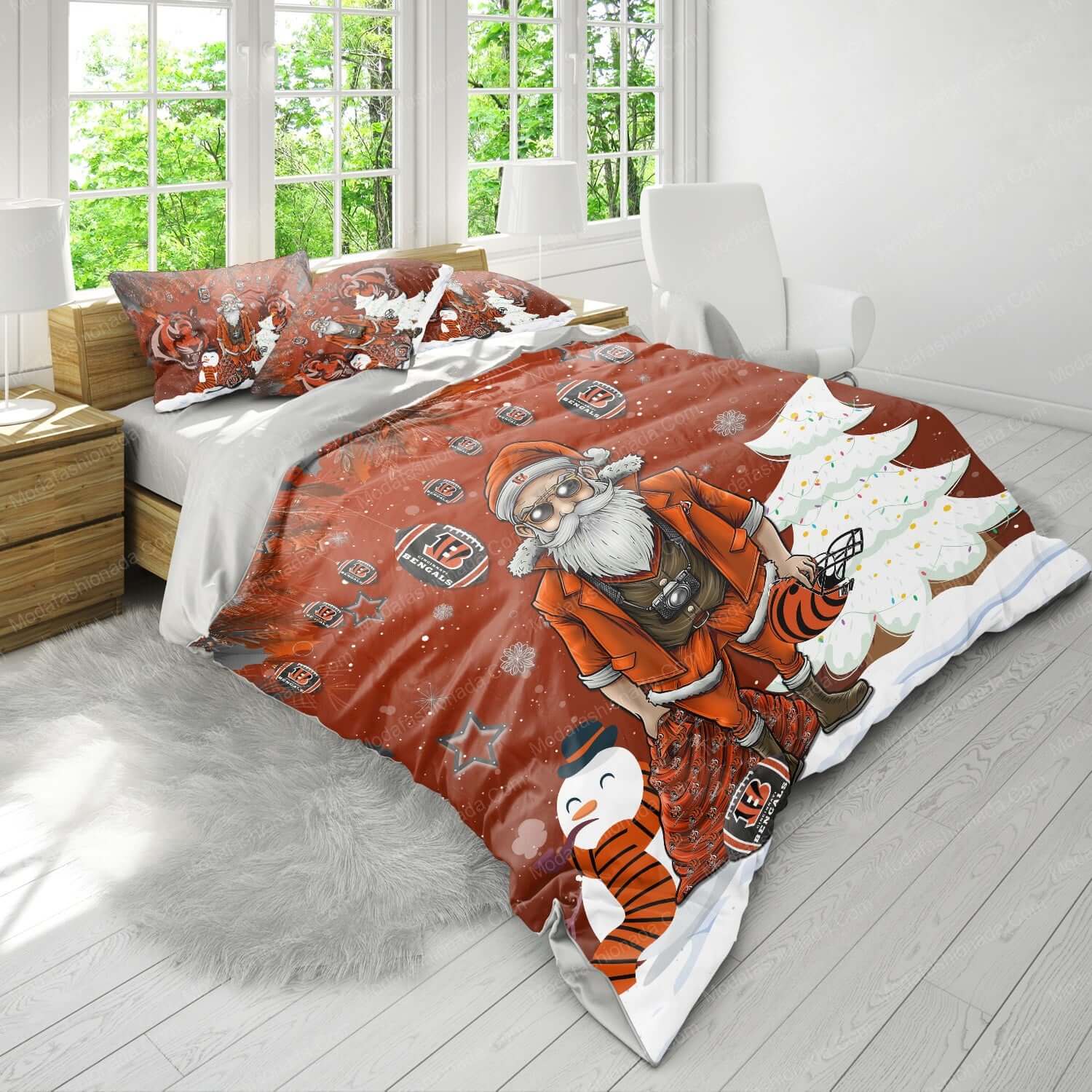 Cincinnati Bengals Christmas Santa Claus Bedding Sets Cincinnati Bengals Christmas Santa Claus Bedding Sets
