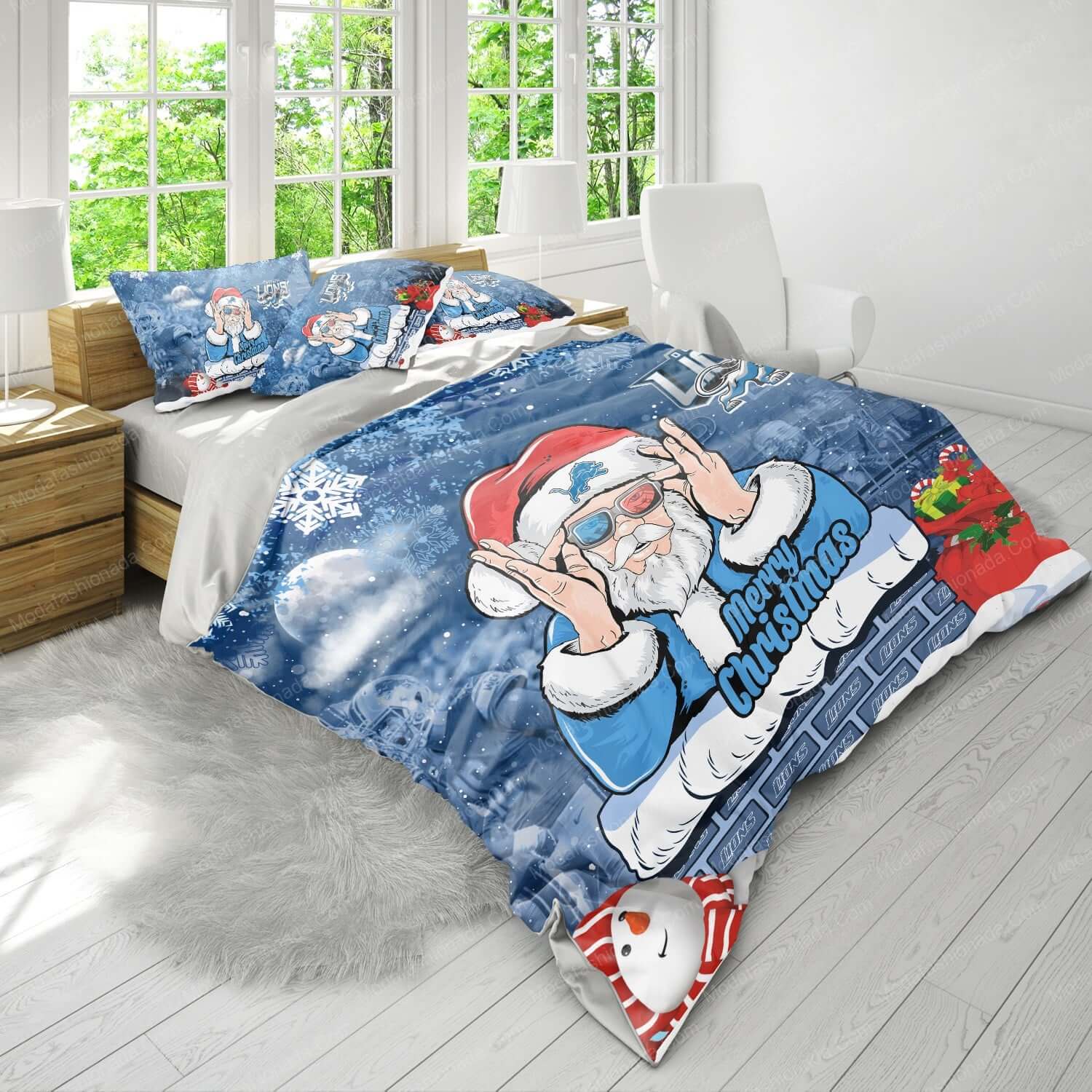 Detroit Lions Christmas Santa Claus Bedding Sets Detroit Lions Christmas Santa Claus Bedding Sets