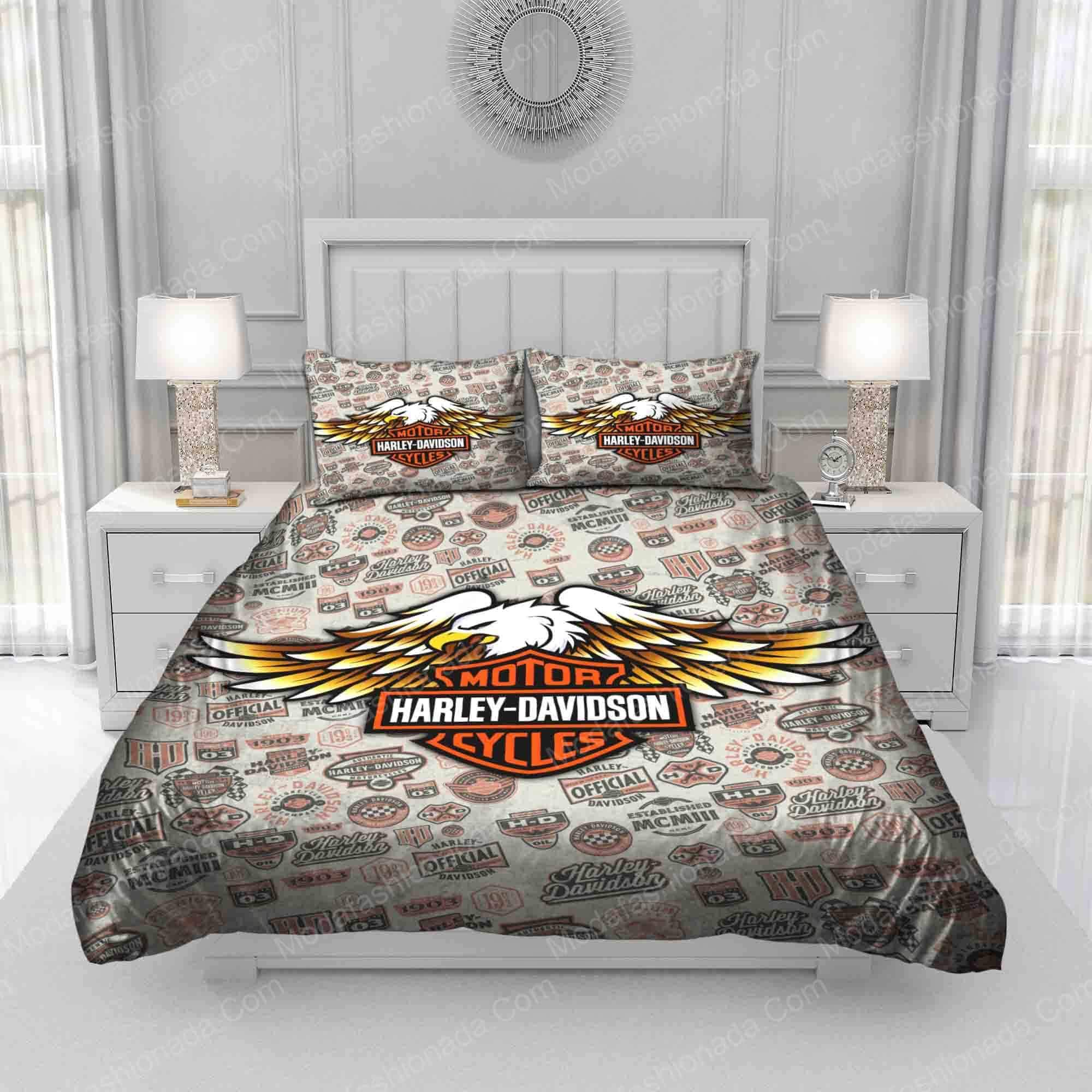 Harley-Davidson Logo With Eagle Bedding Sets Harley-Davidson Logo With Eagle Bedding Sets