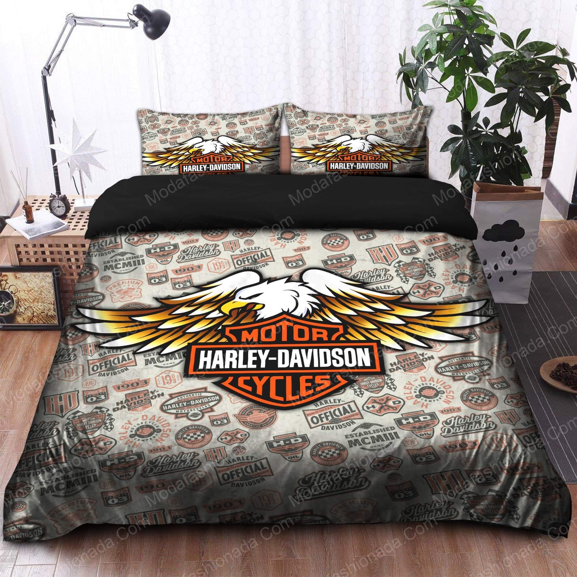 Harley-Davidson Logo With Eagle Bedding Sets Harley-Davidson Logo With Eagle Bedding Sets