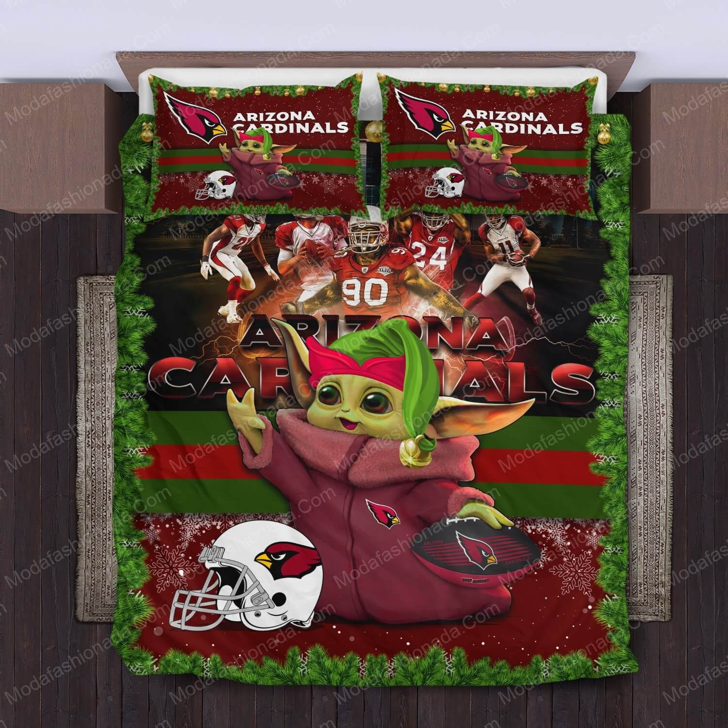 Baby Yoda Arizona Cardinals Christmas Bed Sets Bedding Sets - Modafashionada.Com
