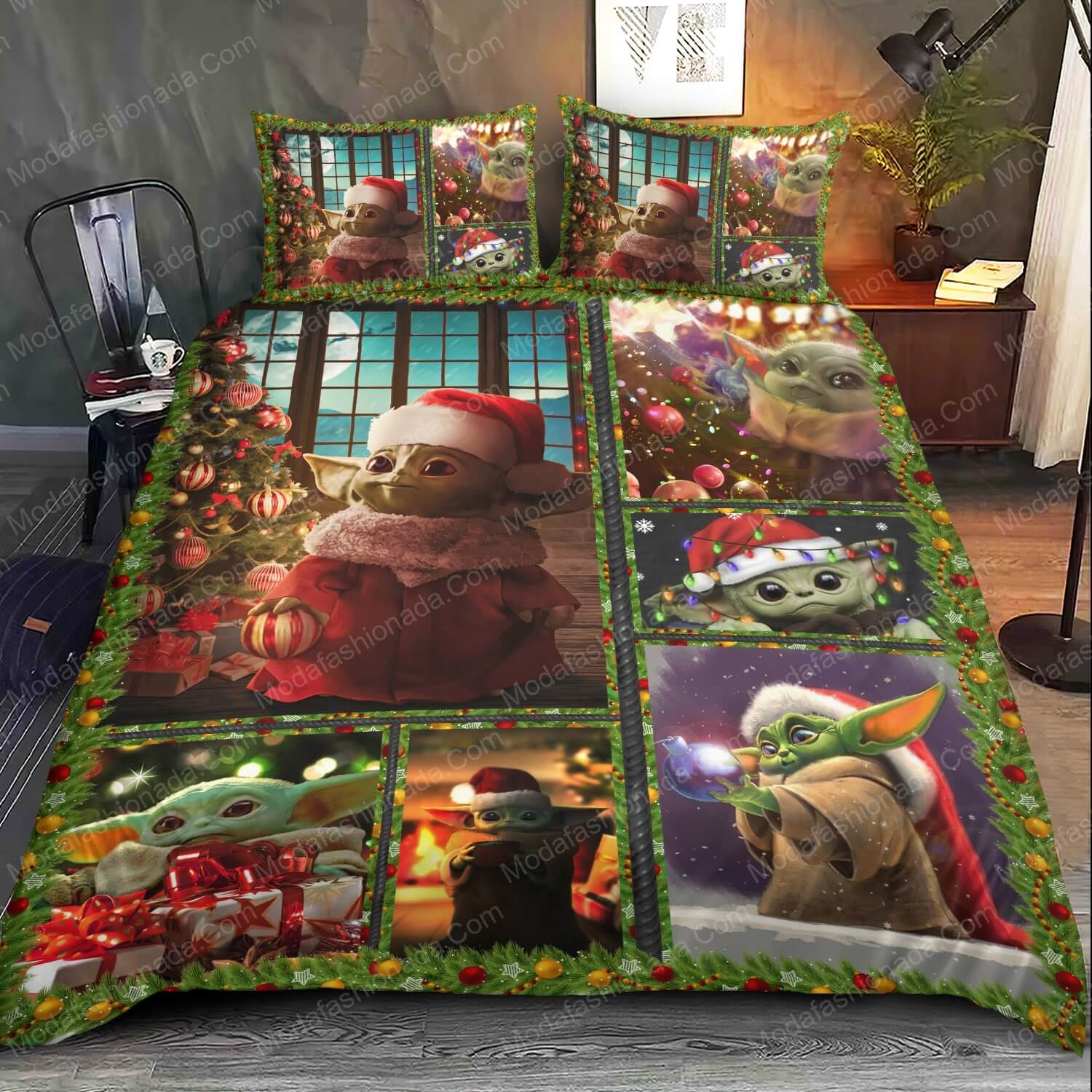 Baby Yoda Merry Christmas Bed Sets Bedding Sets - Modafashionada.Com Baby Yoda Merry Christmas Bed Sets Bedding Sets - Modafashionada.Com