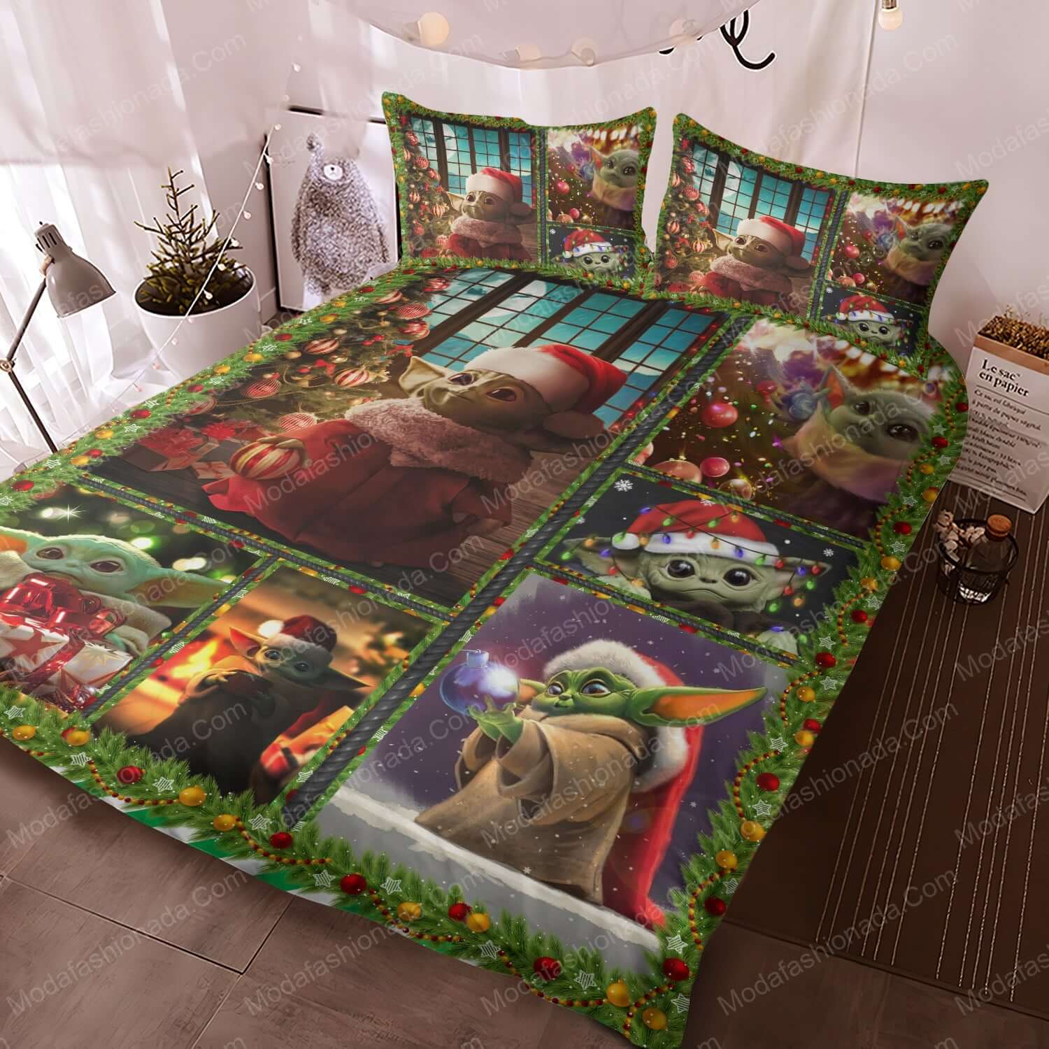 Baby Yoda Merry Christmas Bed Sets Bedding Sets - Modafashionada.Com Baby Yoda Merry Christmas Bed Sets Bedding Sets - Modafashionada.Com