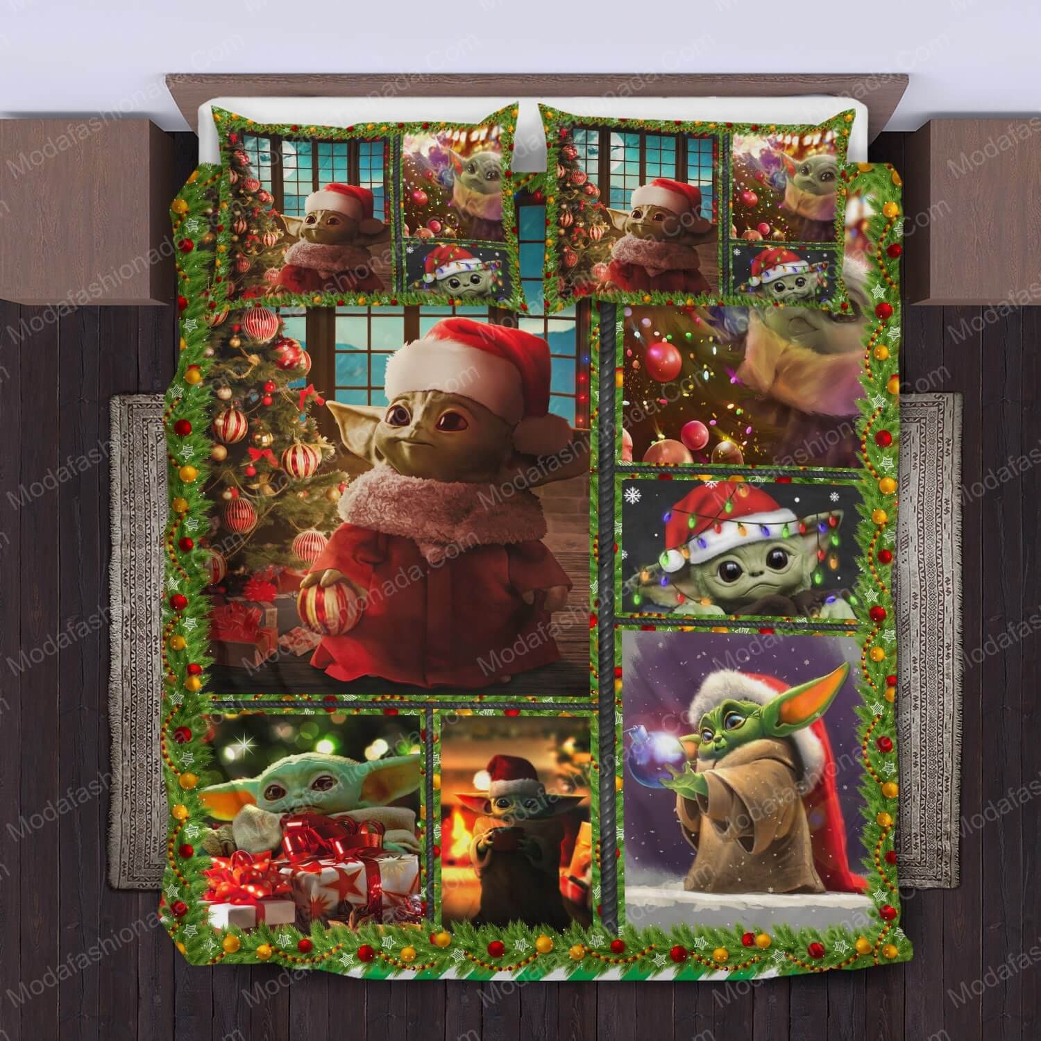 Baby Yoda Merry Christmas Bed Sets Bedding Sets - Modafashionada.Com Baby Yoda Merry Christmas Bed Sets Bedding Sets - Modafashionada.Com