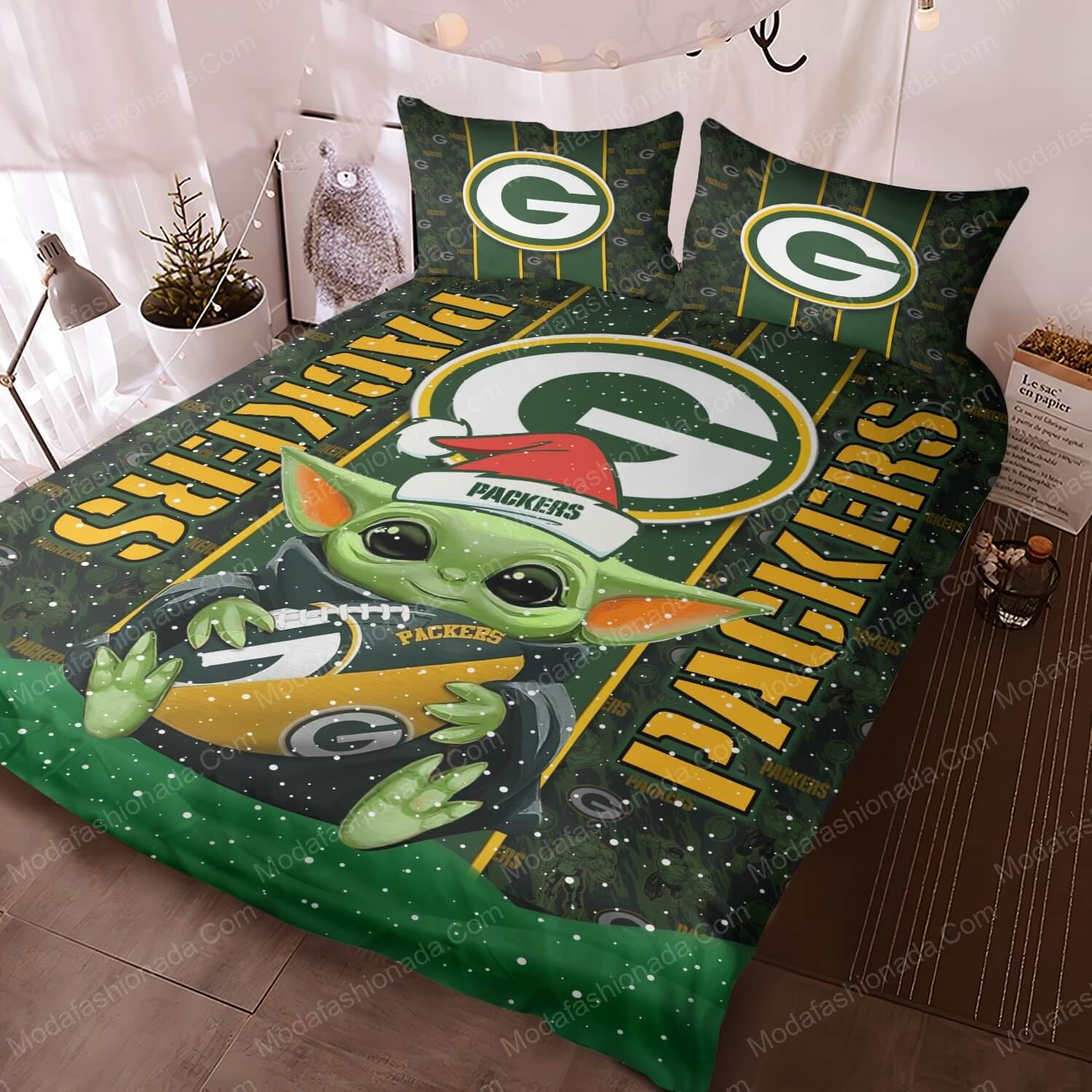 Baby Yoda NFL Green Bay Packers Logo Christmas Bedding Sets - Modafashionada.Com Baby Yoda NFL Green Bay Packers Logo Christmas Bedding Sets - Modafashionada.Com