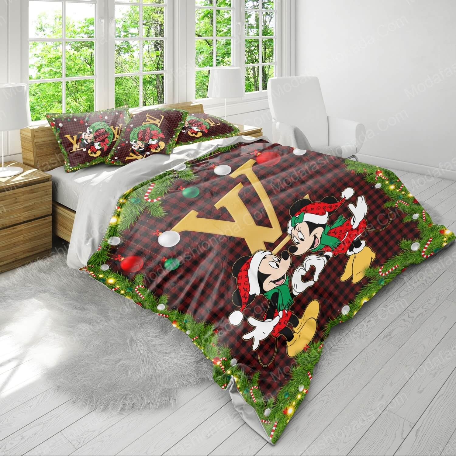 Christmas Mickey And Minnie LV Bed Sets Bedding Sets Christmas Mickey And Minnie LV Bed Sets Bedding Sets