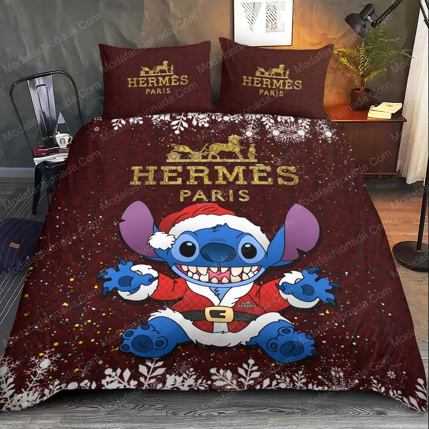 Lilo & Stitch Hermès Christmas Bed Sets Bedding Sets - Modafashionada.Com Lilo & Stitch Hermès Christmas Bed Sets Bedding Sets - Modafashionada.Com