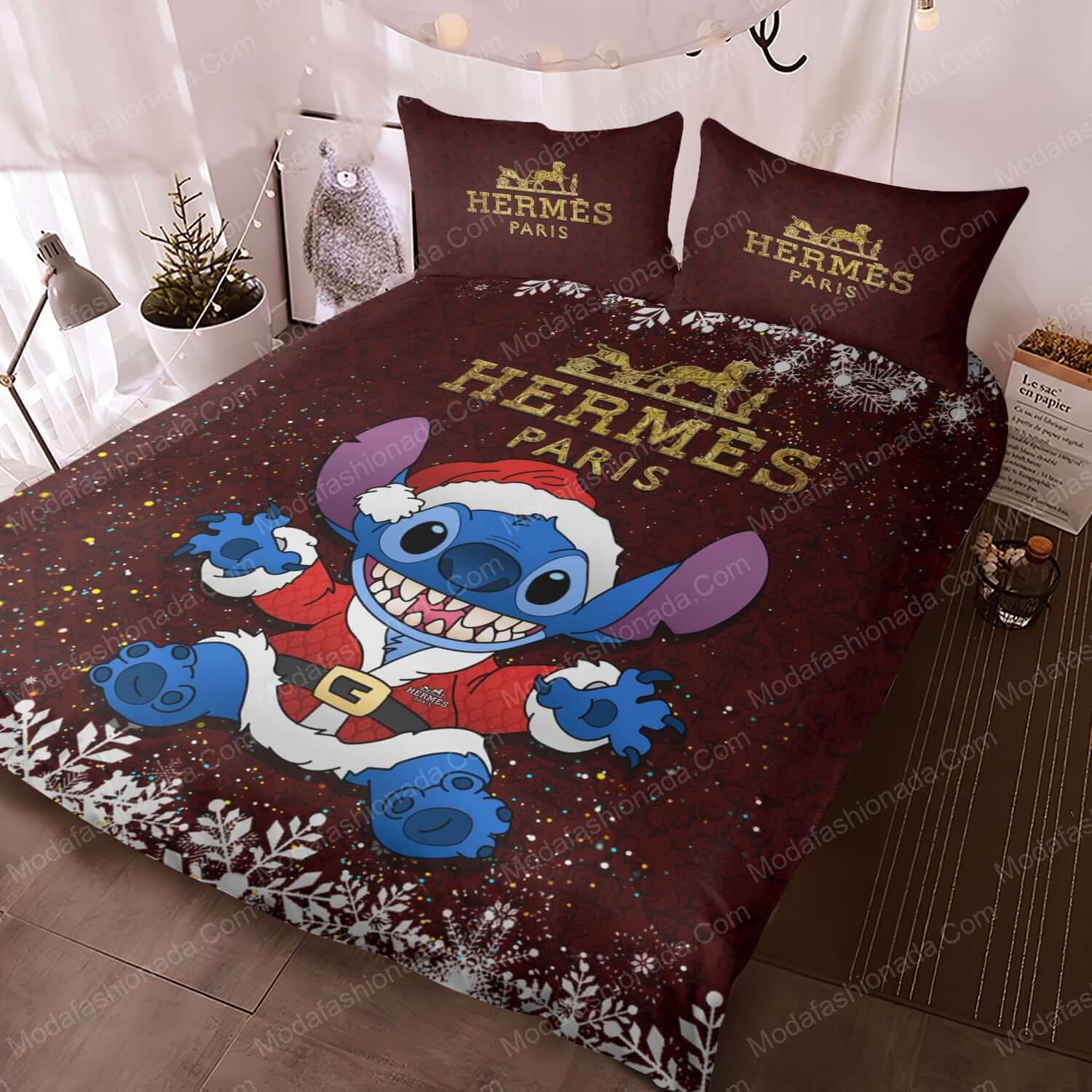 Lilo & Stitch Hermès Christmas Bed Sets Bedding Sets - Modafashionada.Com Lilo & Stitch Hermès Christmas Bed Sets Bedding Sets - Modafashionada.Com
