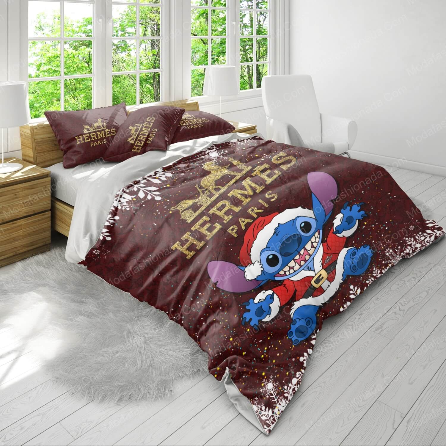 Lilo & Stitch Hermès Christmas Bed Sets Bedding Sets - Modafashionada.Com Lilo & Stitch Hermès Christmas Bed Sets Bedding Sets - Modafashionada.Com
