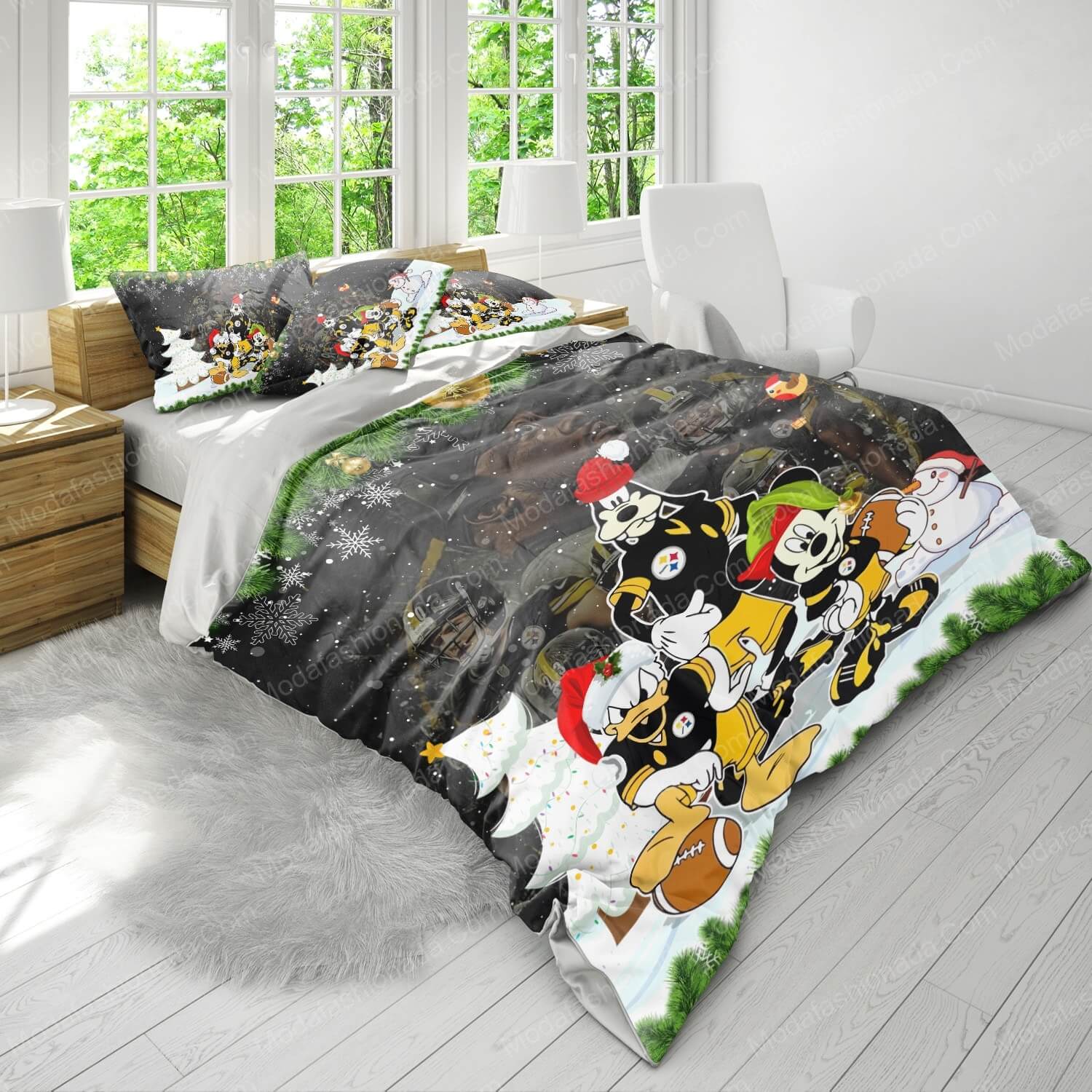 Mickey, Donald, Goofy NFL Pittsburgh Steelers Christmas Bed Sets Bedding Sets - Modafashionada.Com Mickey, Donald, Goofy NFL Pittsburgh Steelers Christmas Bed Sets Bedding Sets - Modafashionada.Com