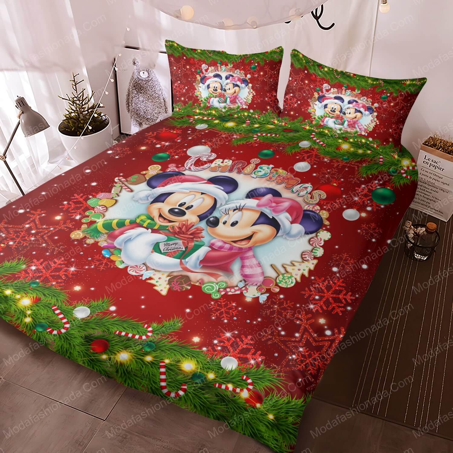 Minnie Mouse Merry Christmas Bed Sets Bedding Sets - Modafashionada.Com Minnie Mouse Merry Christmas Bed Sets Bedding Sets - Modafashionada.Com