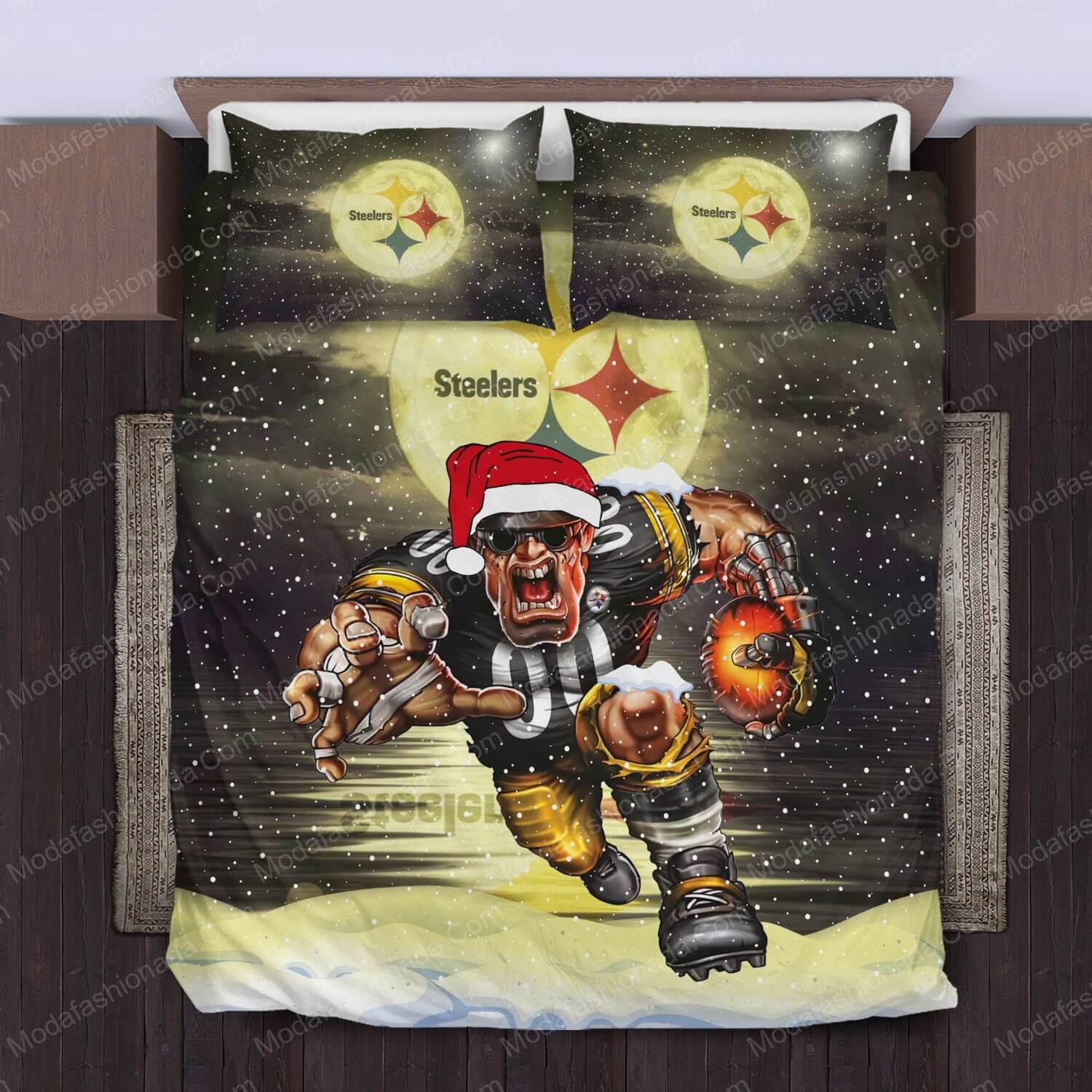 NFL Pittsburgh Steelers Logo Christmas Bedding Sets - Modafashionada.Com