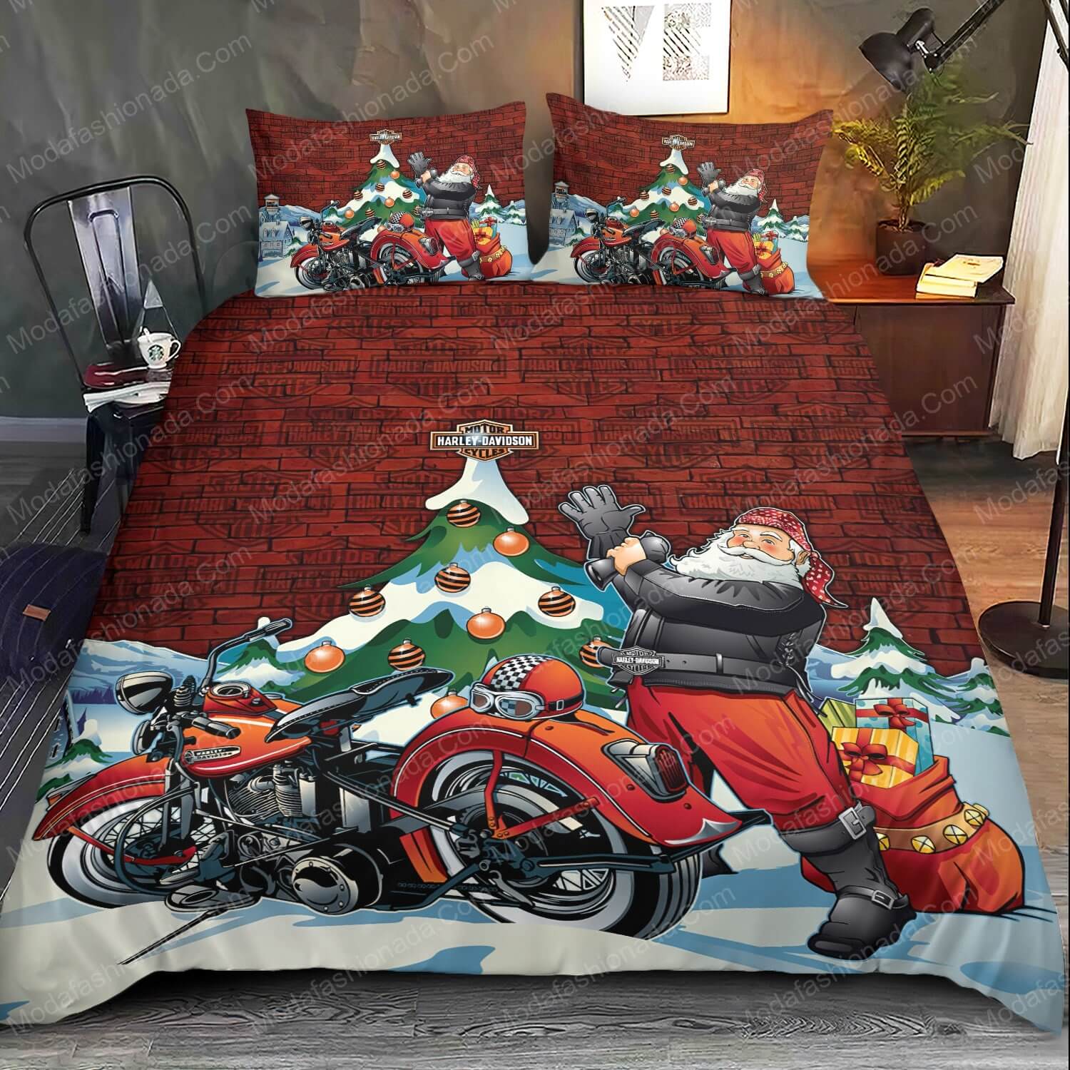 Santa Claus Harley Davidson Merry Christmas Bed Sets Bedding Sets - Modafashionada.Com Santa Claus Harley Davidson Merry Christmas Bed Sets Bedding Sets - Modafashionada.Com