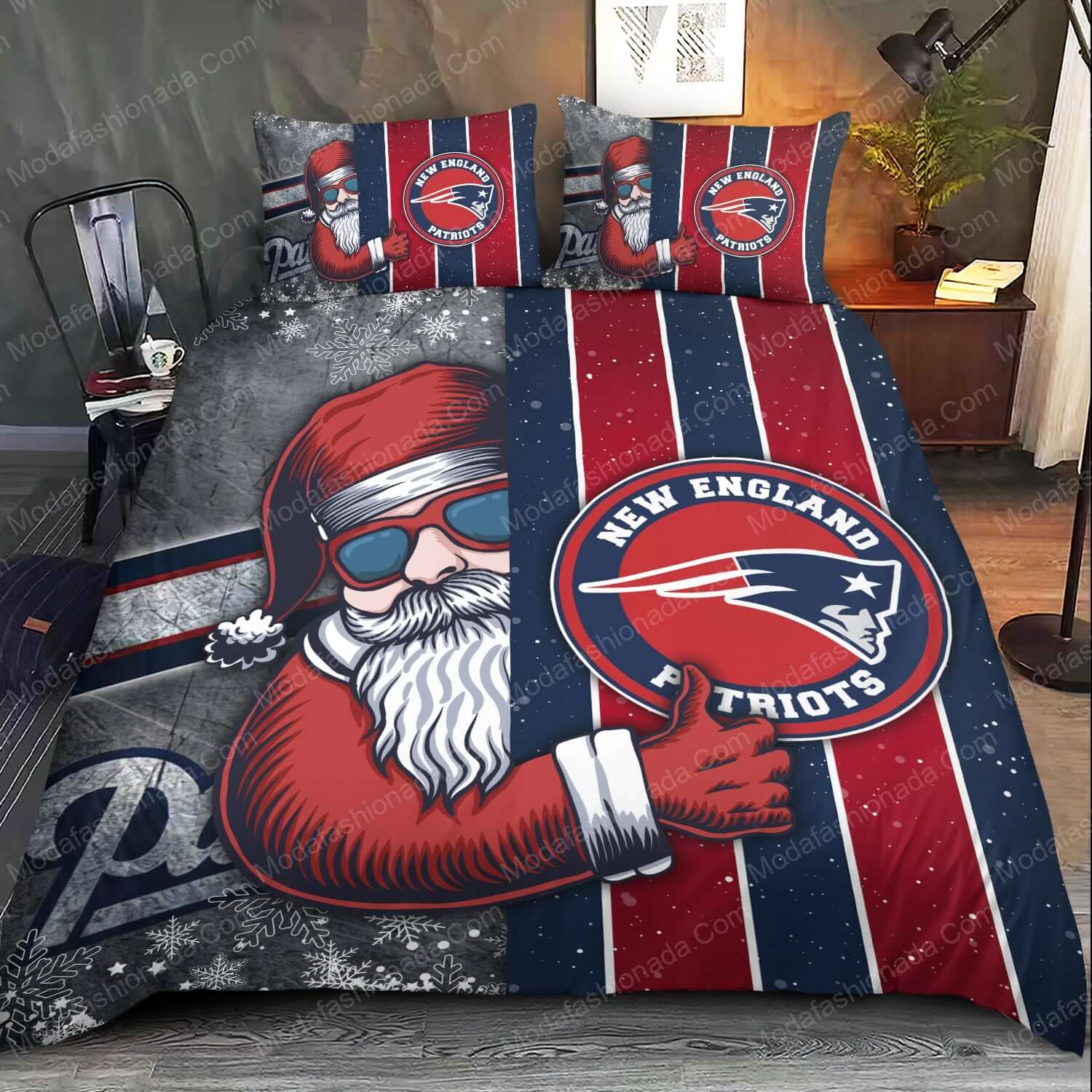 Santa Claus NFL New England Patriots Christmas Bed Sets Bedding Sets - Modafashionada.Com Santa Claus NFL New England Patriots Christmas Bed Sets Bedding Sets - Modafashionada.Com