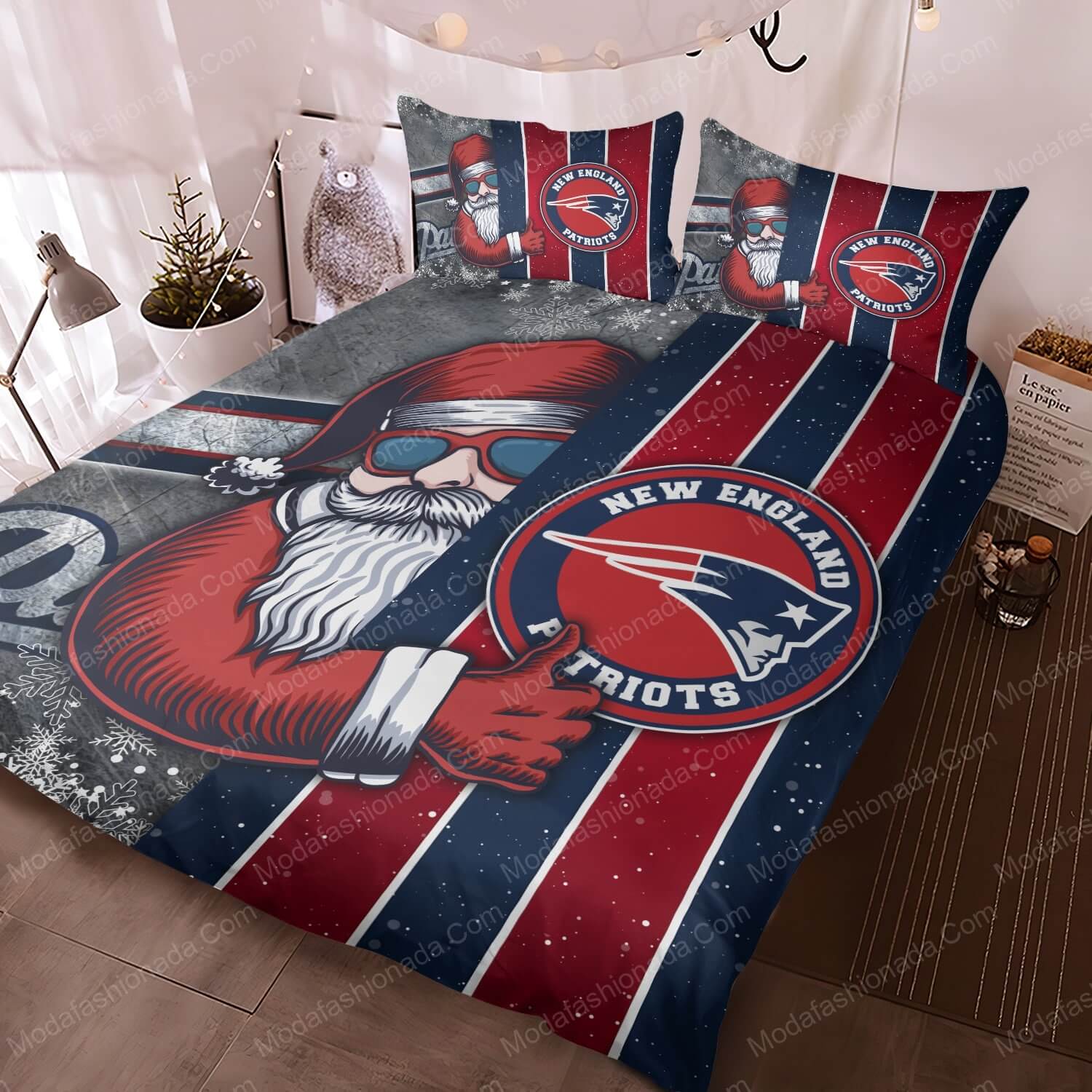 Santa Claus NFL New England Patriots Christmas Bed Sets Bedding Sets - Modafashionada.Com Santa Claus NFL New England Patriots Christmas Bed Sets Bedding Sets - Modafashionada.Com