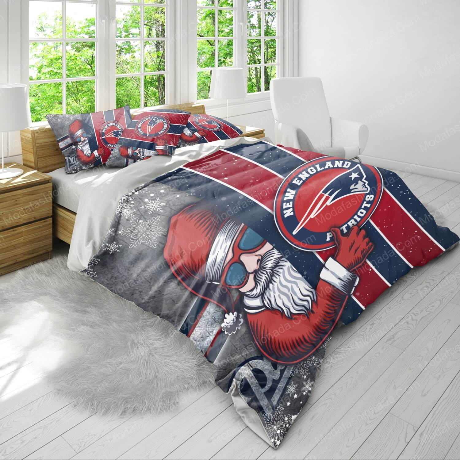 Santa Claus NFL New England Patriots Christmas Bed Sets Bedding Sets - Modafashionada.Com Santa Claus NFL New England Patriots Christmas Bed Sets Bedding Sets - Modafashionada.Com