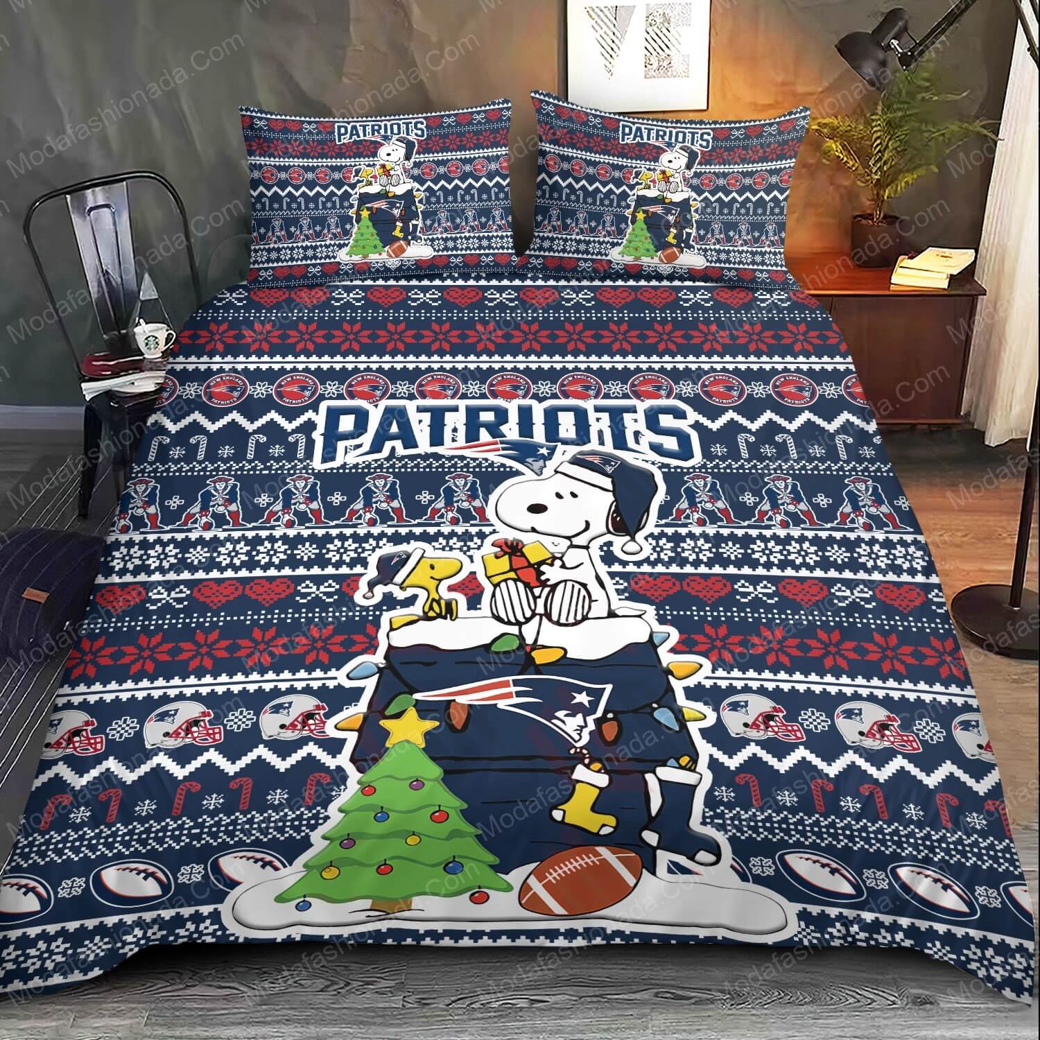 Snoopy Dog NFL New England Patriots Christmas Bed Sets Bedding Sets - Modafashionada.Com Snoopy Dog NFL New England Patriots Christmas Bed Sets Bedding Sets - Modafashionada.Com