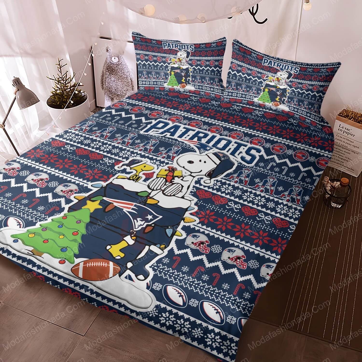 Snoopy Dog NFL New England Patriots Christmas Bed Sets Bedding Sets - Modafashionada.Com Snoopy Dog NFL New England Patriots Christmas Bed Sets Bedding Sets - Modafashionada.Com