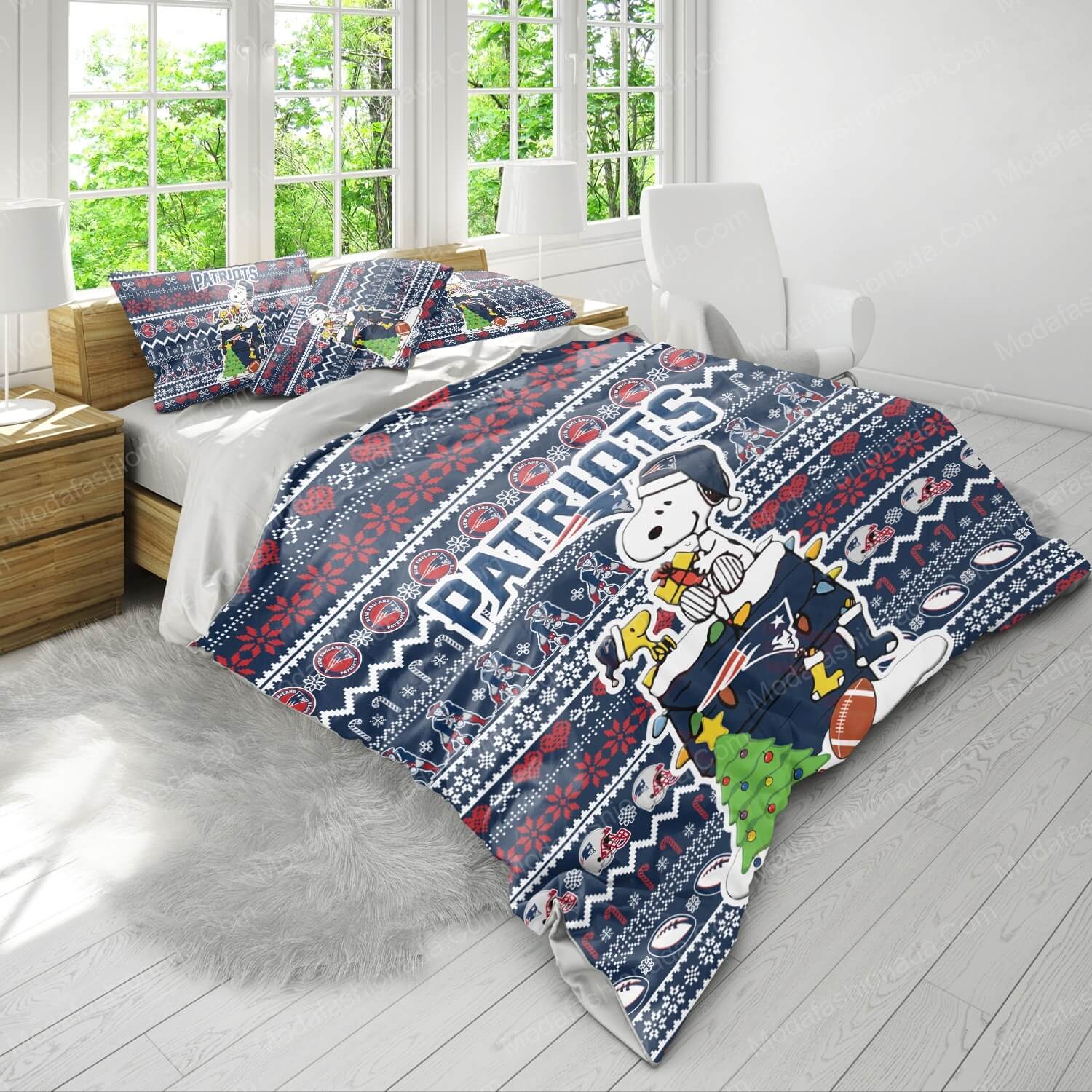 Snoopy Dog NFL New England Patriots Christmas Bed Sets Bedding Sets - Modafashionada.Com Snoopy Dog NFL New England Patriots Christmas Bed Sets Bedding Sets - Modafashionada.Com
