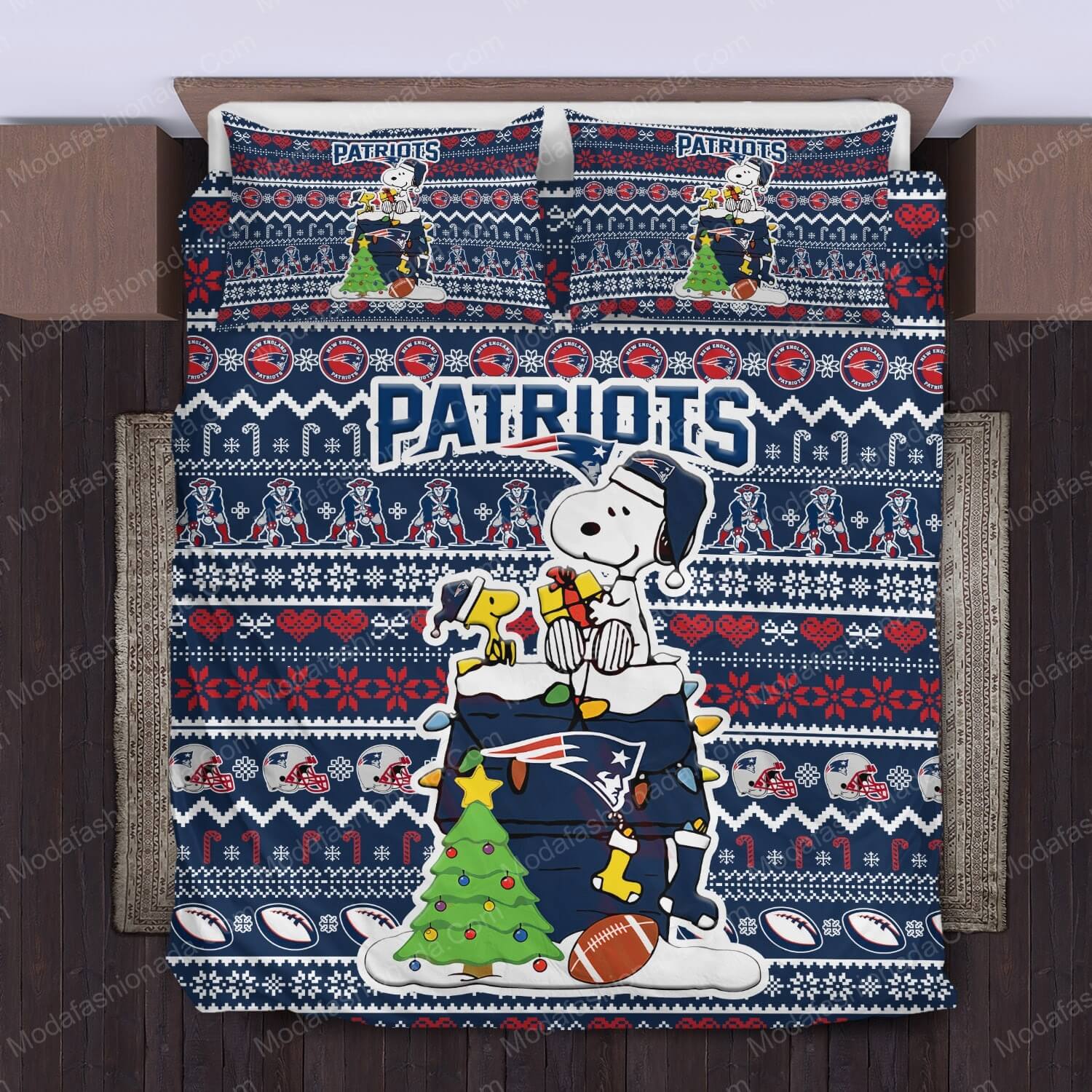 Snoopy Dog NFL New England Patriots Christmas Bed Sets Bedding Sets - Modafashionada.Com Snoopy Dog NFL New England Patriots Christmas Bed Sets Bedding Sets - Modafashionada.Com