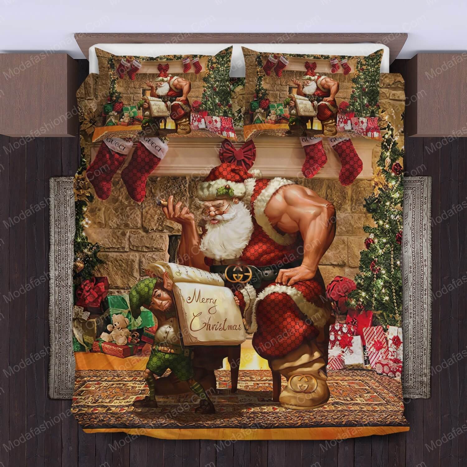 Socks Gucci Merry Christmas Bed Sets Bedding Sets - Modafashionada.Com