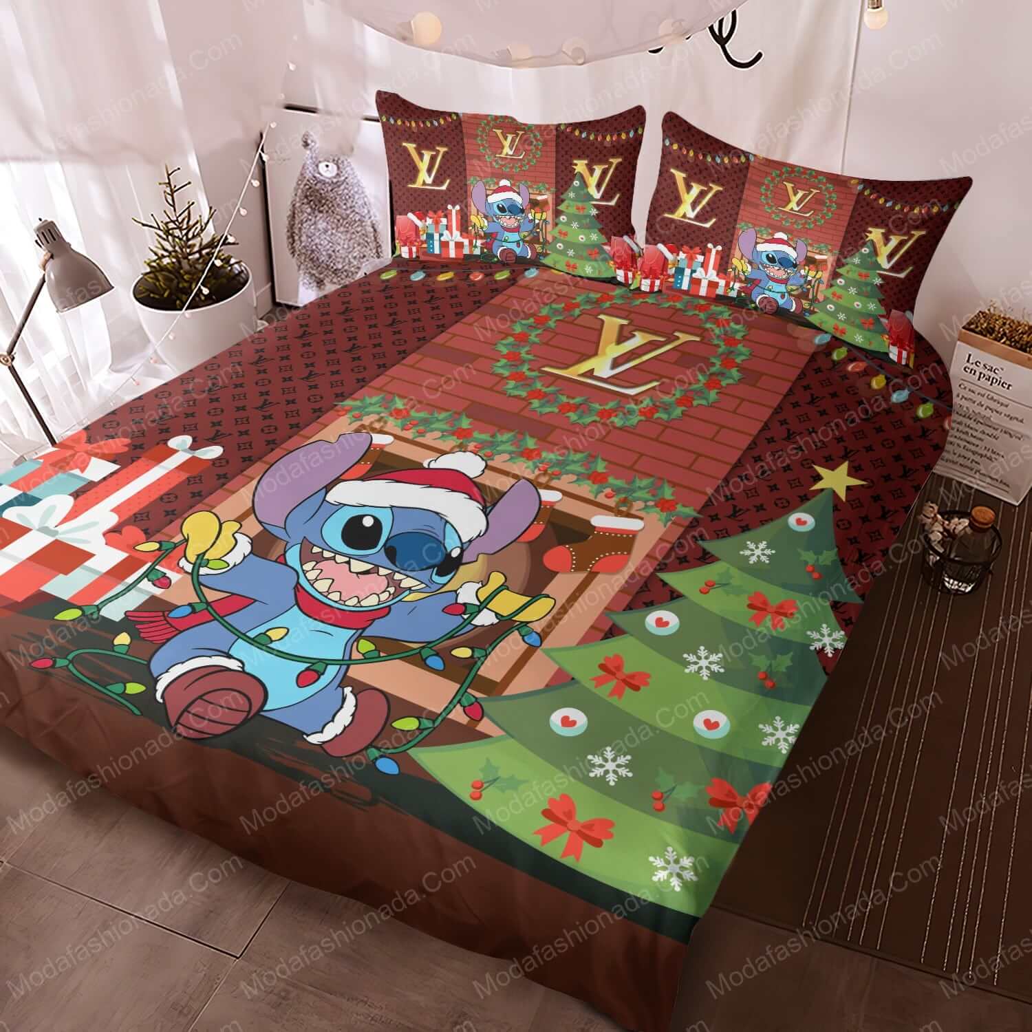 Stitch Louis Vuitton Christmas Bed Sets Bedding Sets Stitch Louis Vuitton Christmas Bed Sets Bedding Sets