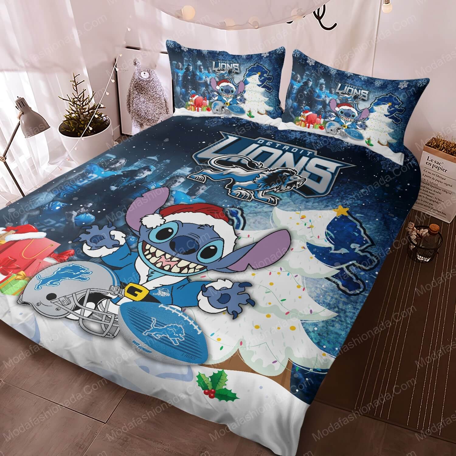 Stitch NFL Detroit Lions Christmas Bed Sets Bedding Sets - Modafashionada.Com Stitch NFL Detroit Lions Christmas Bed Sets Bedding Sets - Modafashionada.Com
