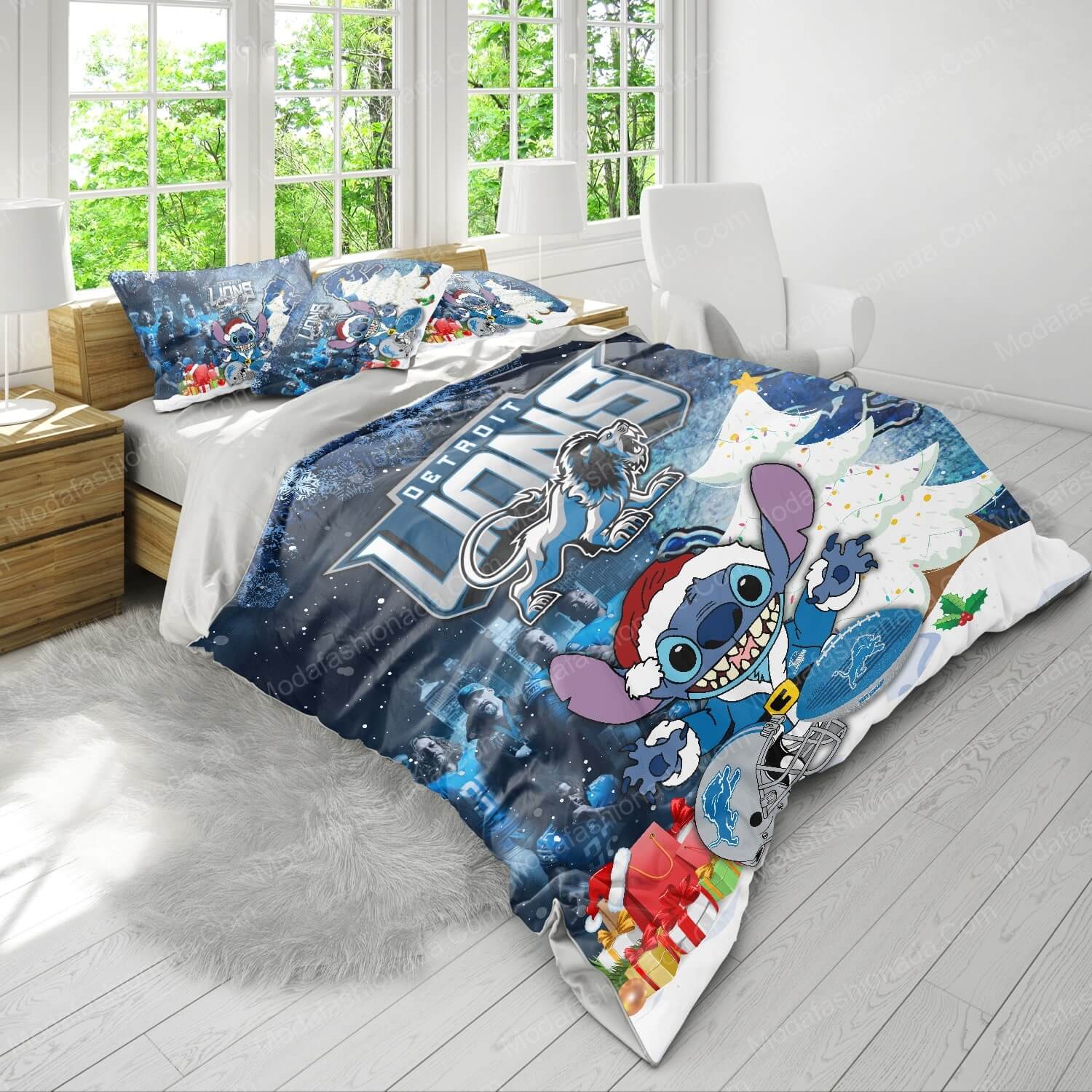 Stitch NFL Detroit Lions Christmas Bed Sets Bedding Sets - Modafashionada.Com Stitch NFL Detroit Lions Christmas Bed Sets Bedding Sets - Modafashionada.Com