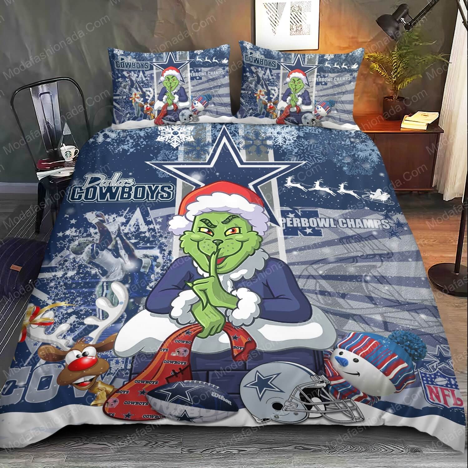 The Grinch Dallas Cowboys Christmas Bed Sets Bedding Sets - Modafashionada.Com The Grinch Dallas Cowboys Christmas Bed Sets Bedding Sets - Modafashionada.Com