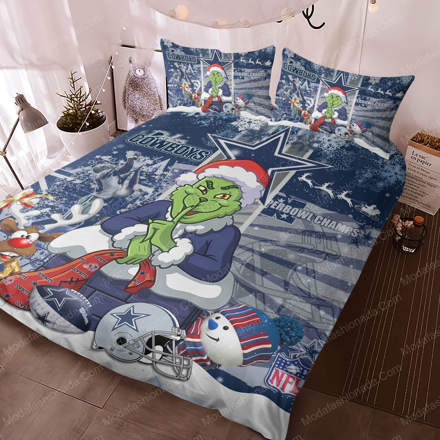 The Grinch Dallas Cowboys Christmas Bed Sets Bedding Sets - Modafashionada.Com The Grinch Dallas Cowboys Christmas Bed Sets Bedding Sets - Modafashionada.Com