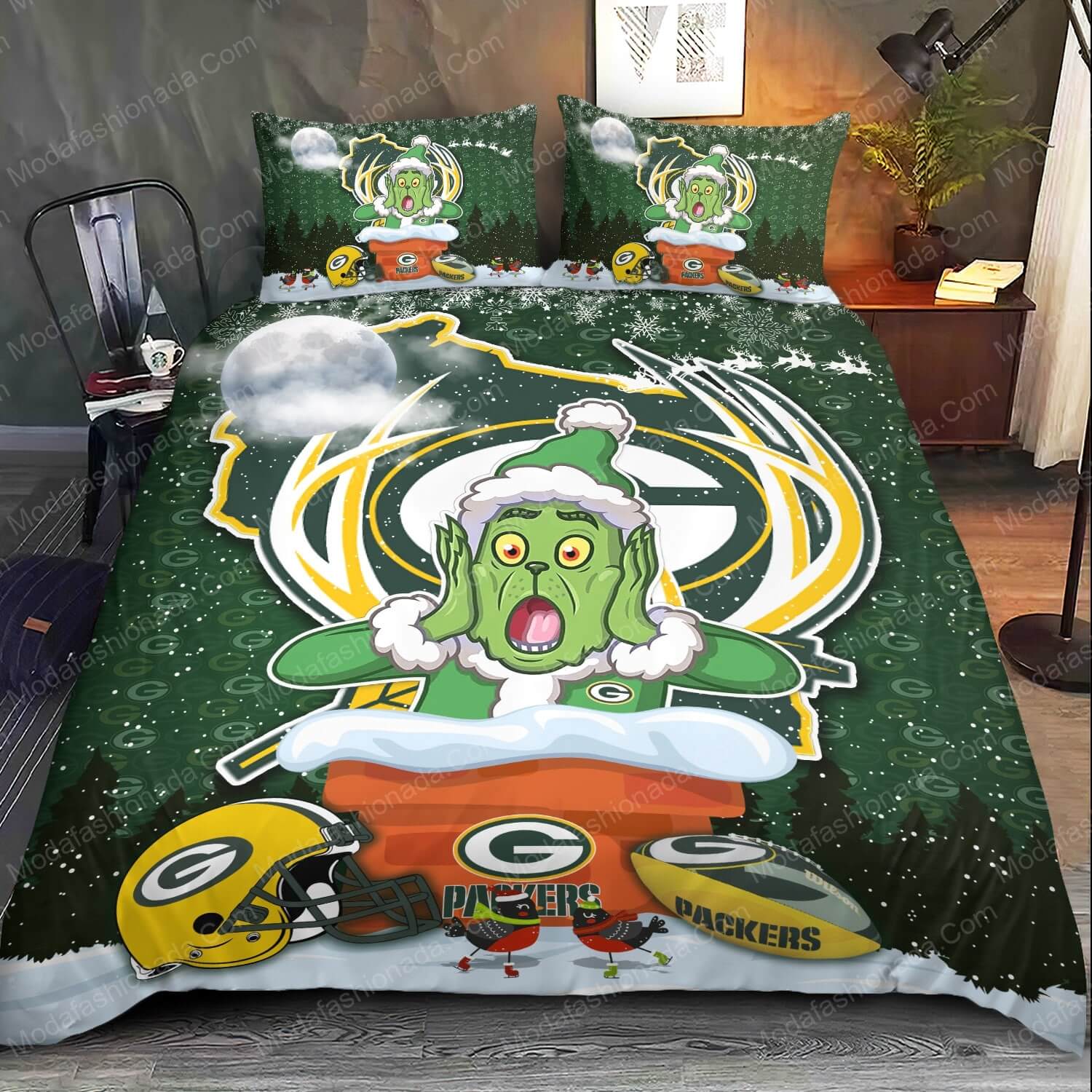 The Grinch NFL Green Bay Packers Christmas Bed Sets Bedding Sets - Modafashionada.Com The Grinch NFL Green Bay Packers Christmas Bed Sets Bedding Sets - Modafashionada.Com
