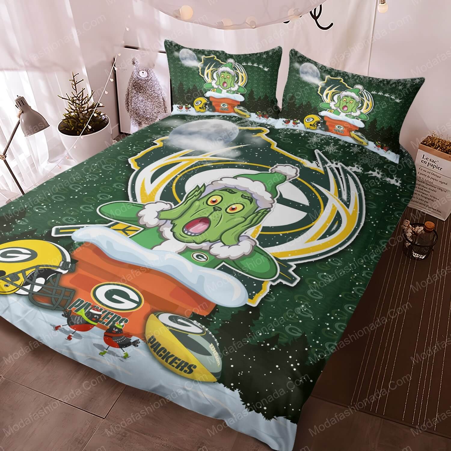 The Grinch NFL Green Bay Packers Christmas Bed Sets Bedding Sets - Modafashionada.Com The Grinch NFL Green Bay Packers Christmas Bed Sets Bedding Sets - Modafashionada.Com