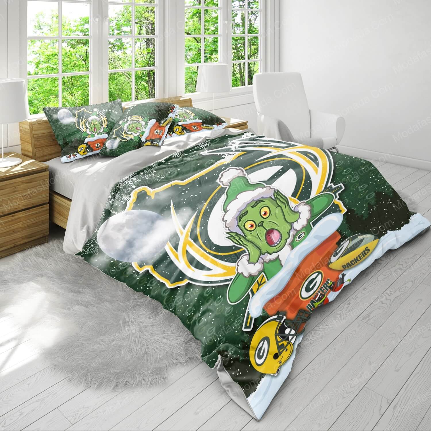 The Grinch NFL Green Bay Packers Christmas Bed Sets Bedding Sets - Modafashionada.Com The Grinch NFL Green Bay Packers Christmas Bed Sets Bedding Sets - Modafashionada.Com
