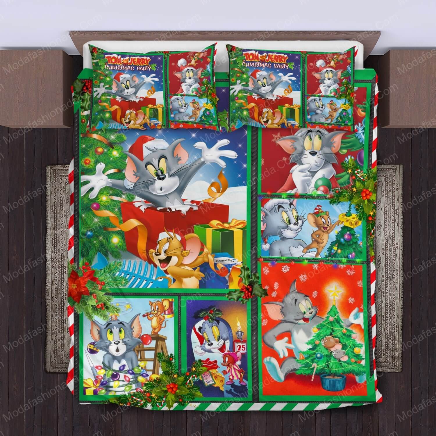 Tom And Jerry Merry Christmas Bed Sets Bedding Sets - Modafashionada.Com