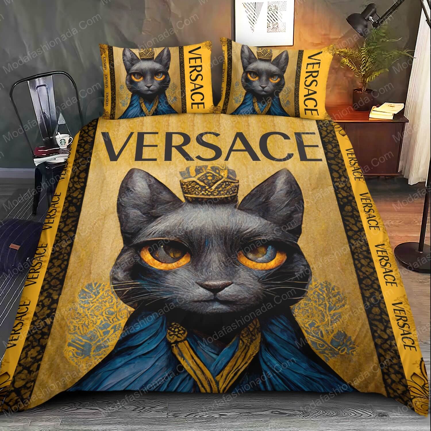 Black Cat Versace Bed Sets Bedding Sets - Modafashionada.Com Black Cat Versace Bed Sets Bedding Sets - Modafashionada.Com