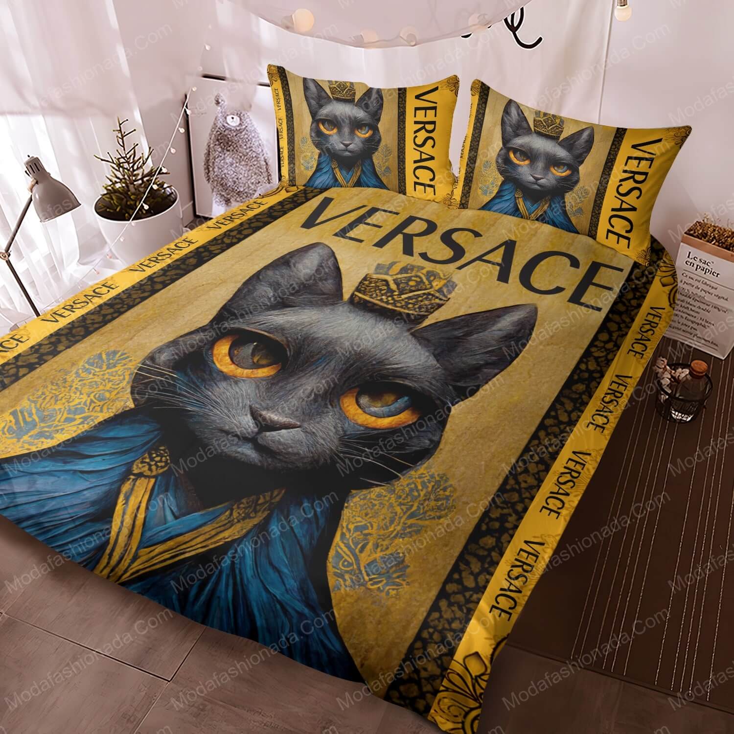 Black Cat Versace Bed Sets Bedding Sets - Modafashionada.Com Black Cat Versace Bed Sets Bedding Sets - Modafashionada.Com