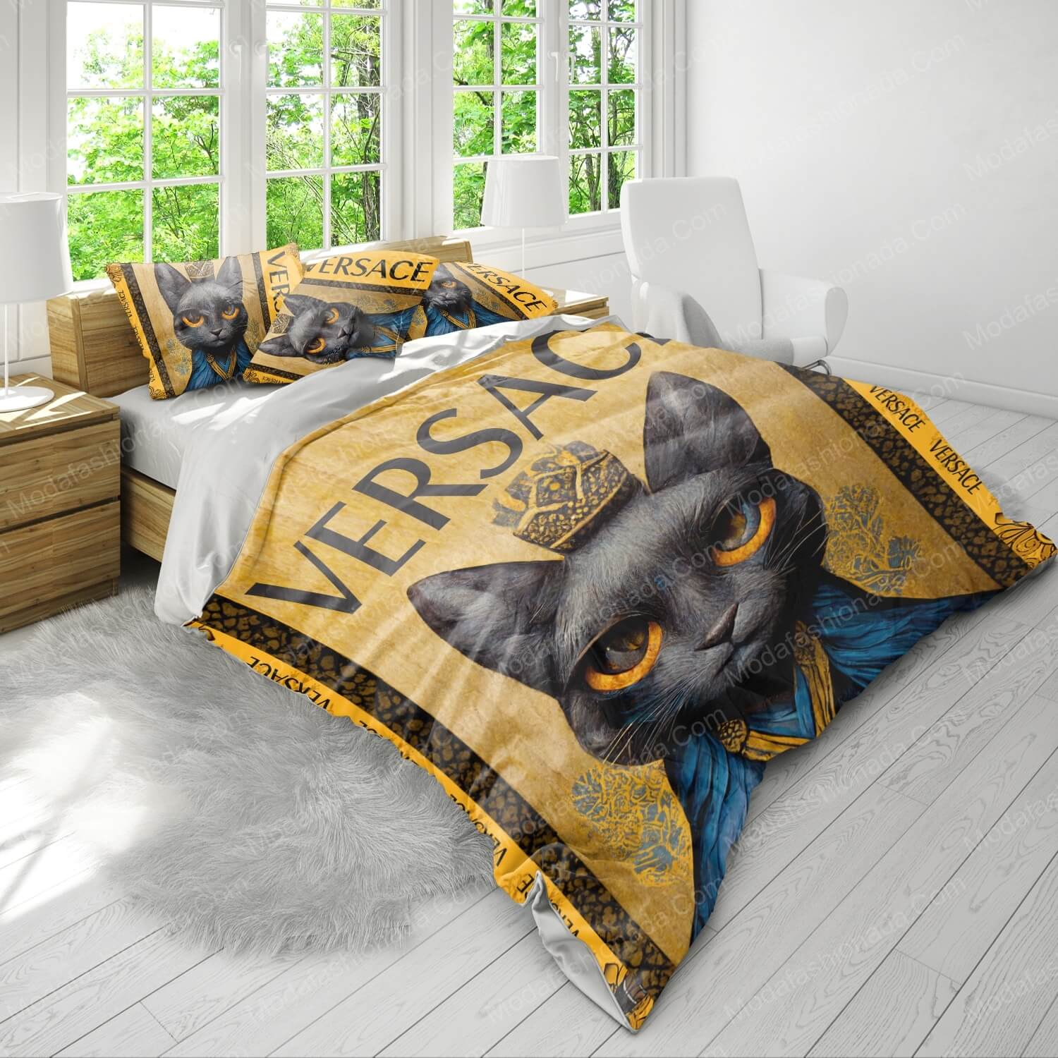 Black Cat Versace Bed Sets Bedding Sets - Modafashionada.Com Black Cat Versace Bed Sets Bedding Sets - Modafashionada.Com
