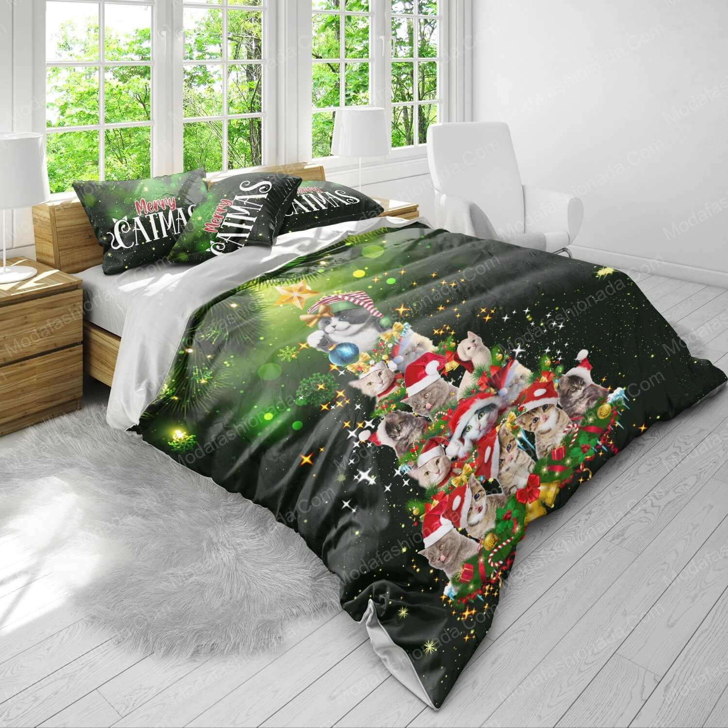 Cat Christmas Tree Bed Sets Bedding Sets - Modafashionada.Com Cat Christmas Tree Bed Sets Bedding Sets - Modafashionada.Com