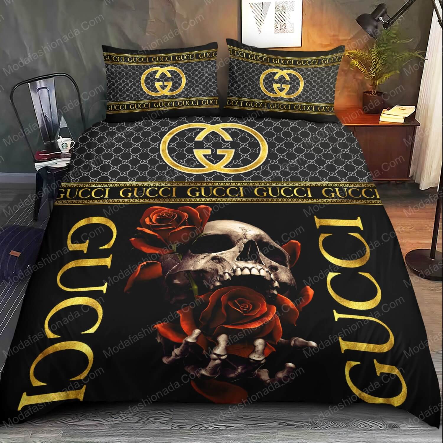 Gucci Skull And Roses Bed Sets Bedding Sets - Modafashionada.Com Gucci Skull And Roses Bed Sets Bedding Sets - Modafashionada.Com
