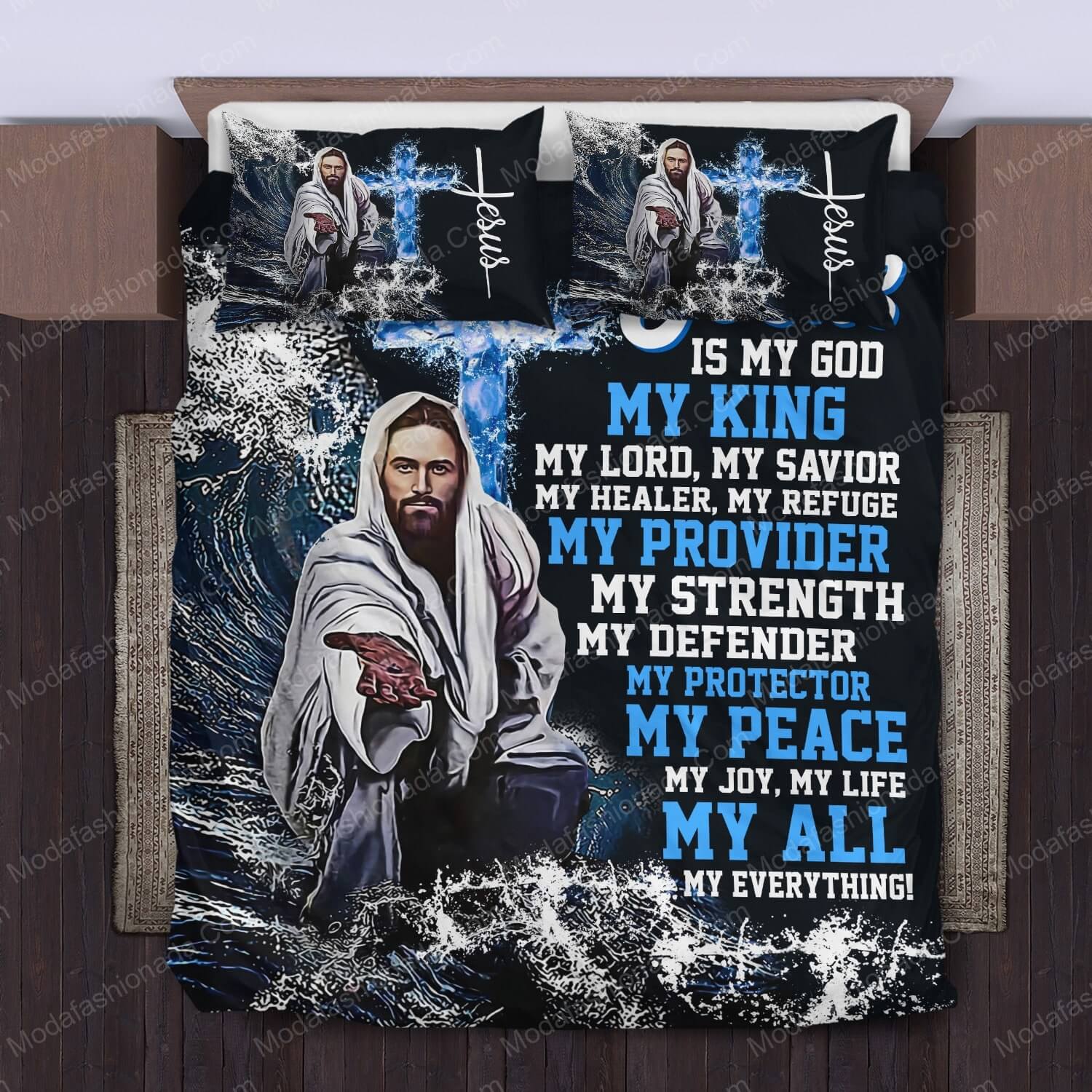 Jesus Is My God My King My Provider My Protector My Peace My All Bed Sets Bedding Sets - Modafashionada.Com