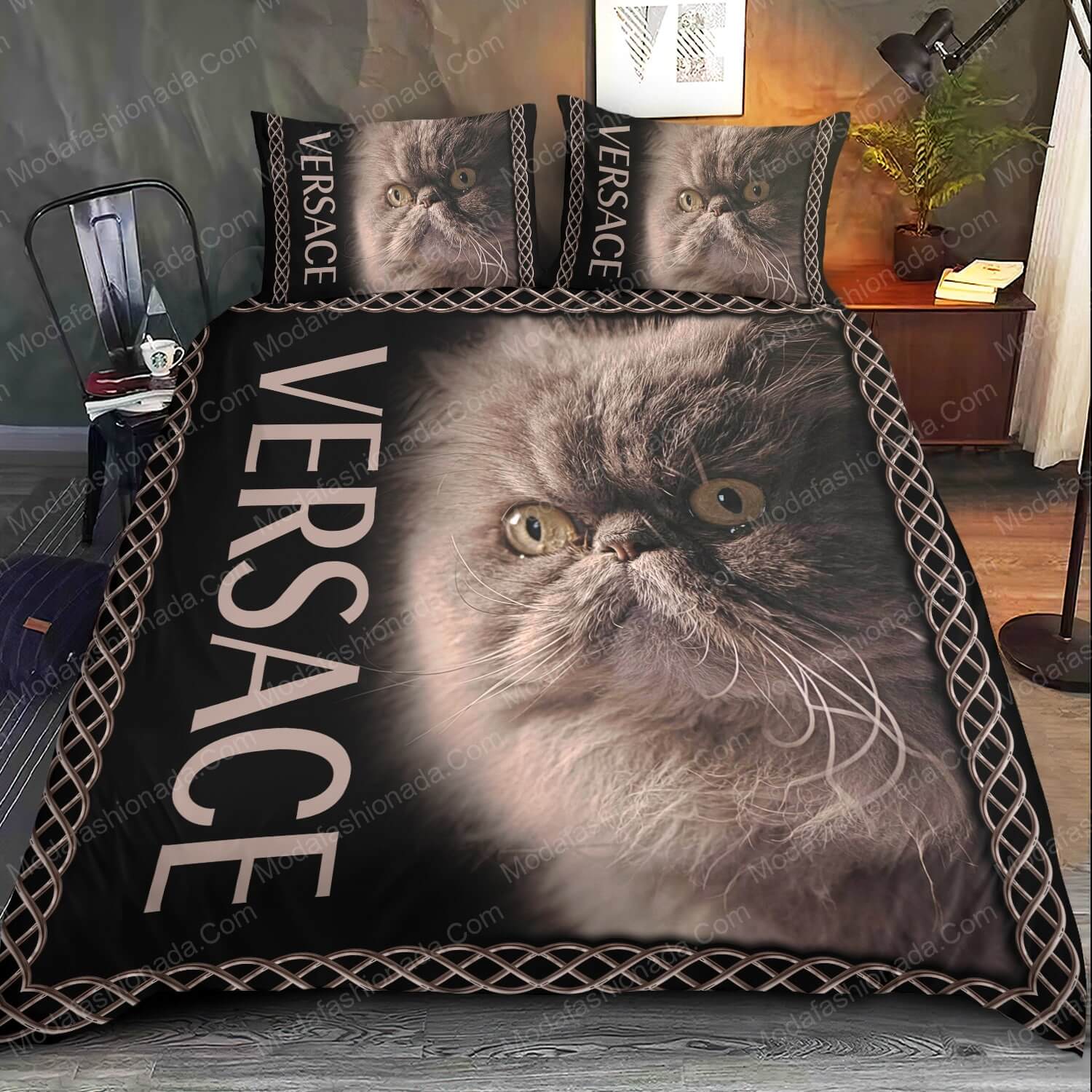 Persian Cat Versace Bed Sets Bedding Sets - Modafashionada.Com Persian Cat Versace Bed Sets Bedding Sets - Modafashionada.Com