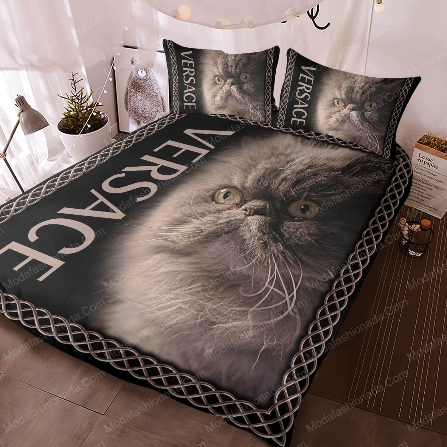 Persian Cat Versace Bed Sets Bedding Sets - Modafashionada.Com Persian Cat Versace Bed Sets Bedding Sets - Modafashionada.Com