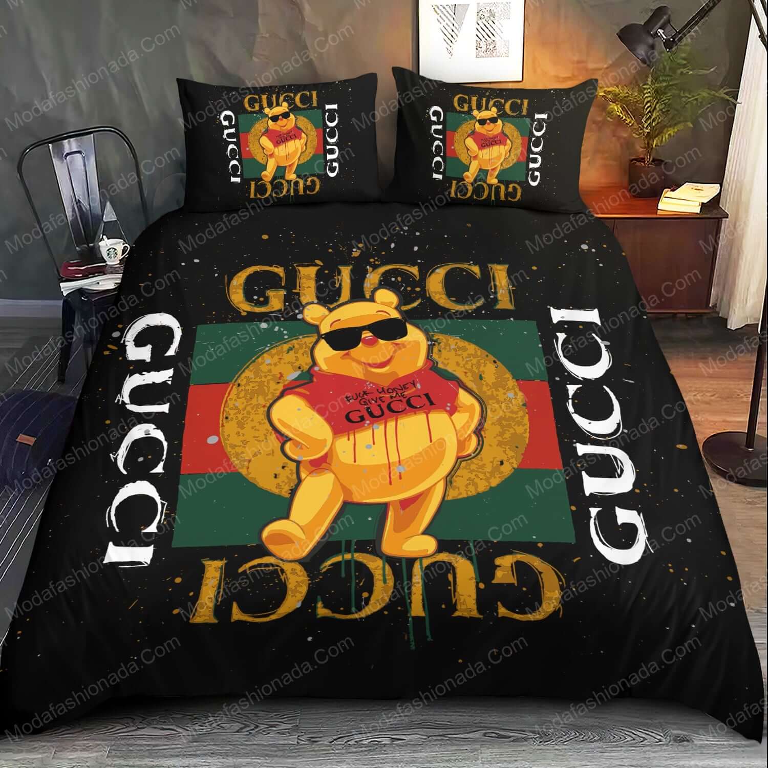 Pooh Bear Gucci Bed Sets Bedding Sets - Modafashionada.Com Pooh Bear Gucci Bed Sets Bedding Sets - Modafashionada.Com